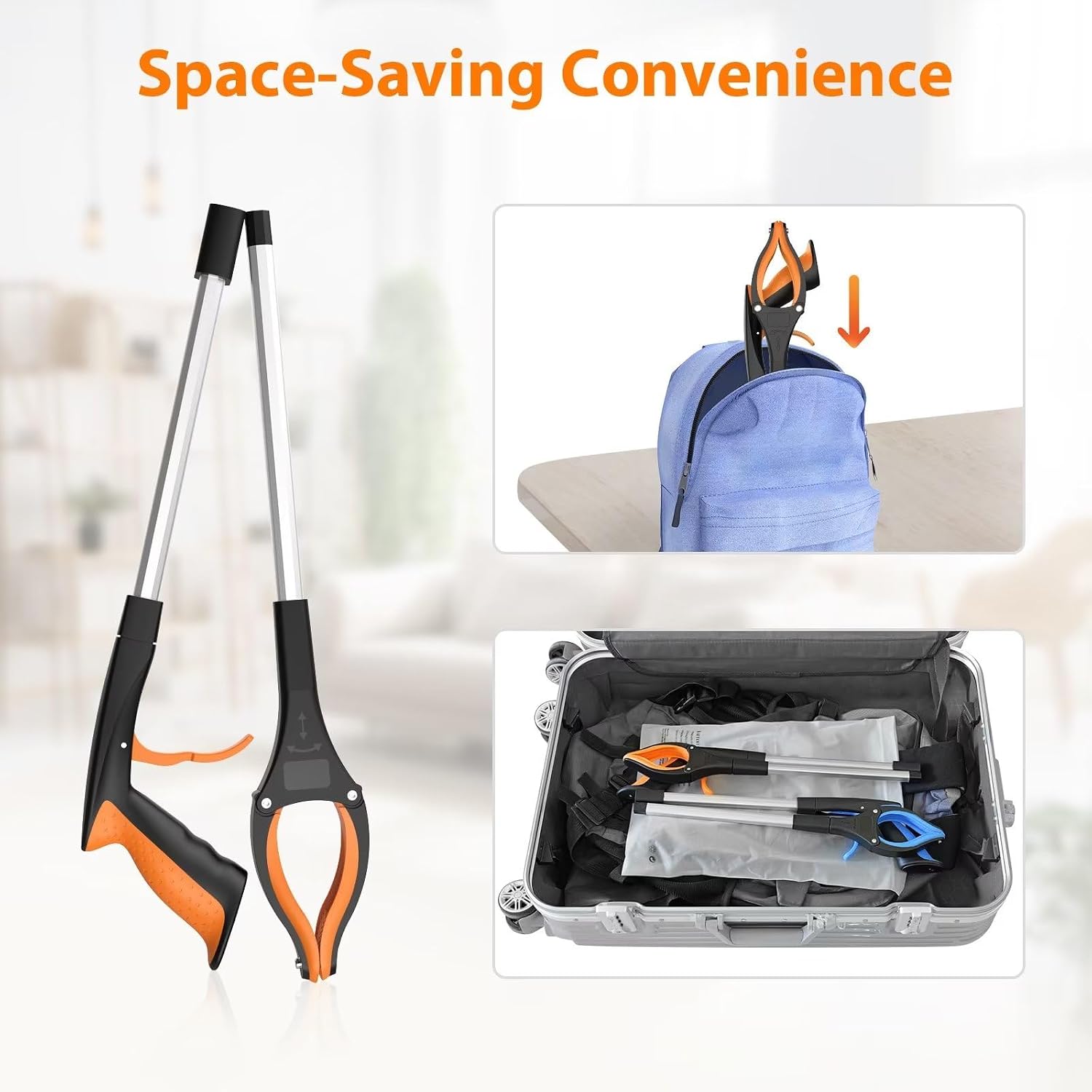 32" Grabber Reacher Tool, 2-Pack Foldable Reacher Grabber Pickup Tool with 360° Rotating Jaw & Magnet, Trash Picker Upper Grabber, Lightweight Grabbers for Seniors Heavy Duty | Reacher grabber pickup tool, grabbers for seniors. Trash grabber, trash picker upper grabber for most adults, indoors or out. - Image 6
