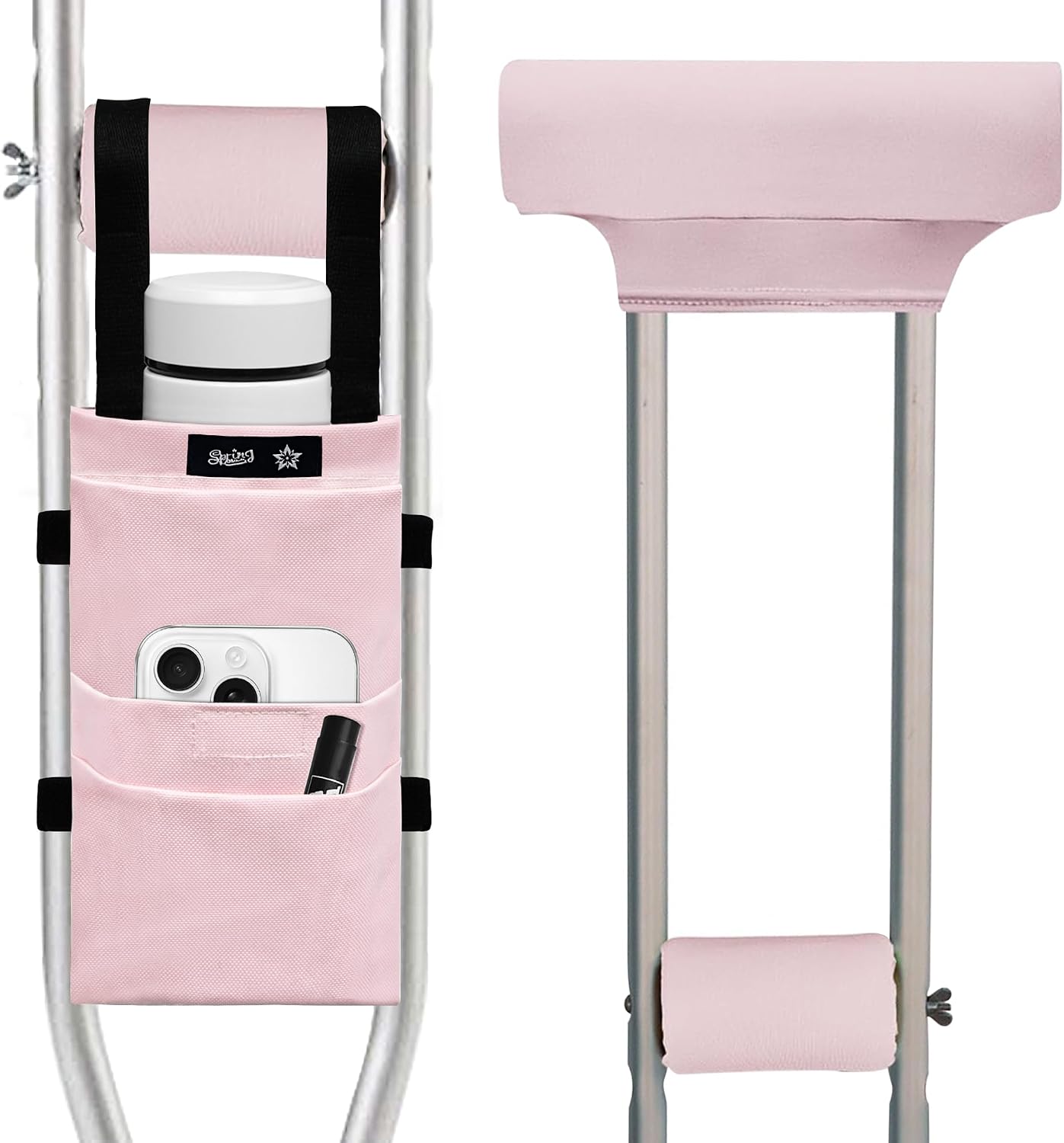 Crutches Padding & Crutch Bag (5 PCS) - Crutch Pads for Armpits and Hand Grips Water-Resistant Pouch for Crutches Crutch Cushions Crutches Accessories for Men, Women