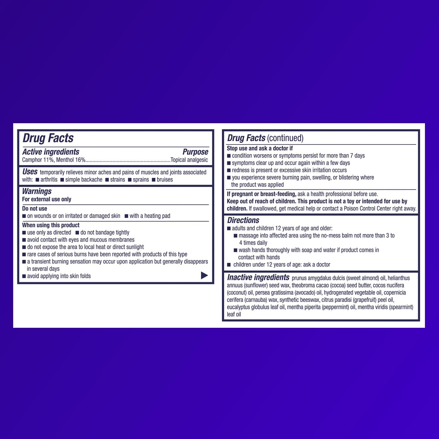 Icy Hot Advanced PRO Pain Relief Massaging Balm, Fast-Acting Max Strength Pain Relief With Menthol 16% and Camphor 11% for Backaches, Joints, Muscle Strains and Arthritis, Essential Oil Scent, 1.25 oz - Image 2