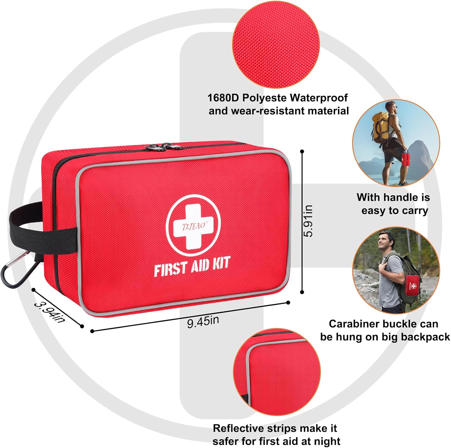 330-Piece Comprehensive First Aid Kit for Home, Car, Travel | Well-Organized Compact Waterproof First Aid Kit for Camping, Hiking, Car, Office, Sports & Outdoor Activities - Image 3