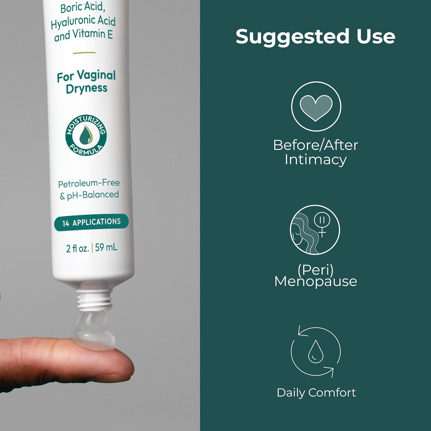 pH-D Feminine Health Moisturizing Vaginal Gel, 2 Fl Oz, 14 Applications | Hyaluronic Acid, Aloe & Vitamin E, pH Balanced, Vegan, No Added Parabens, Made in USA - Image 3