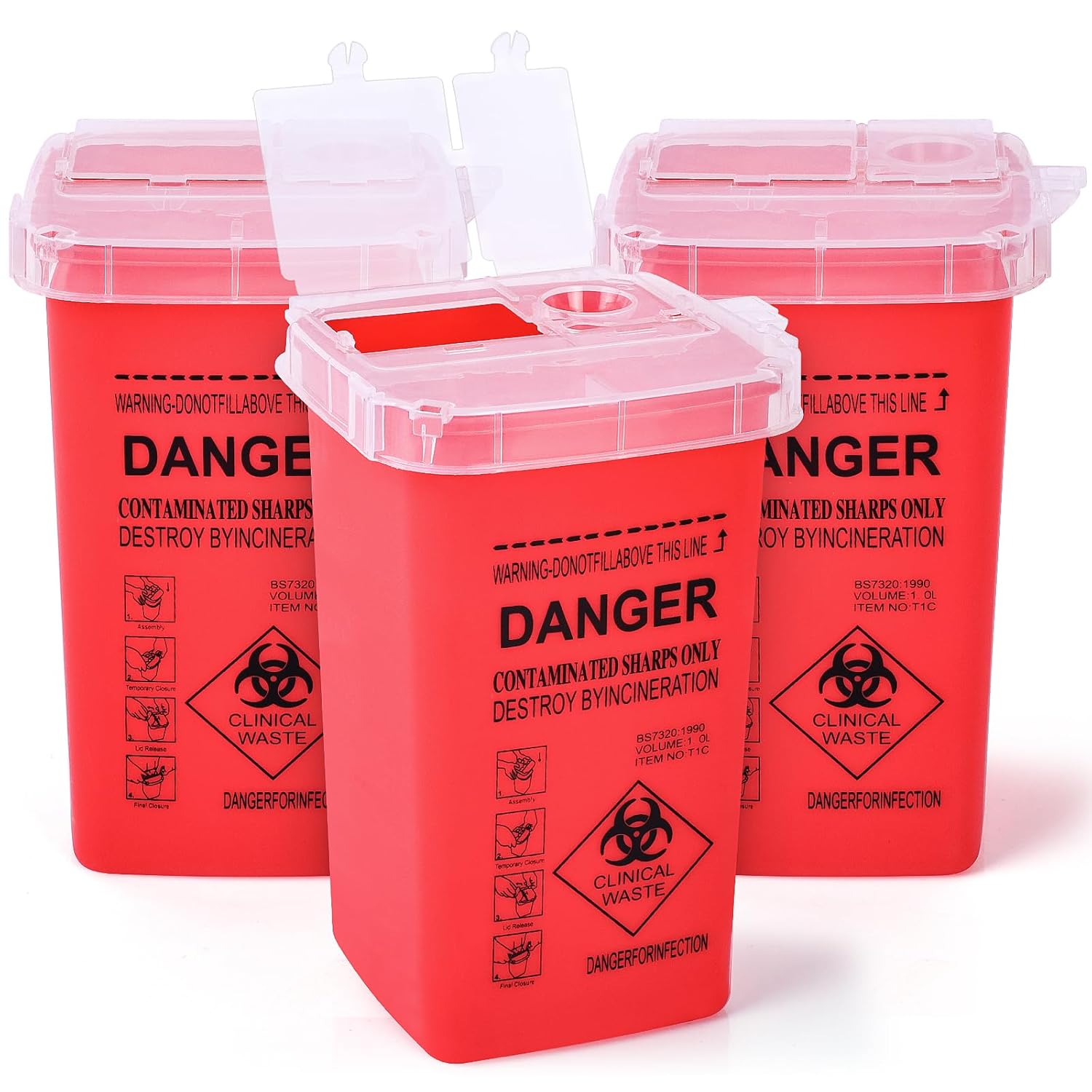1 Quart (3-Pack) Sharps Container f...