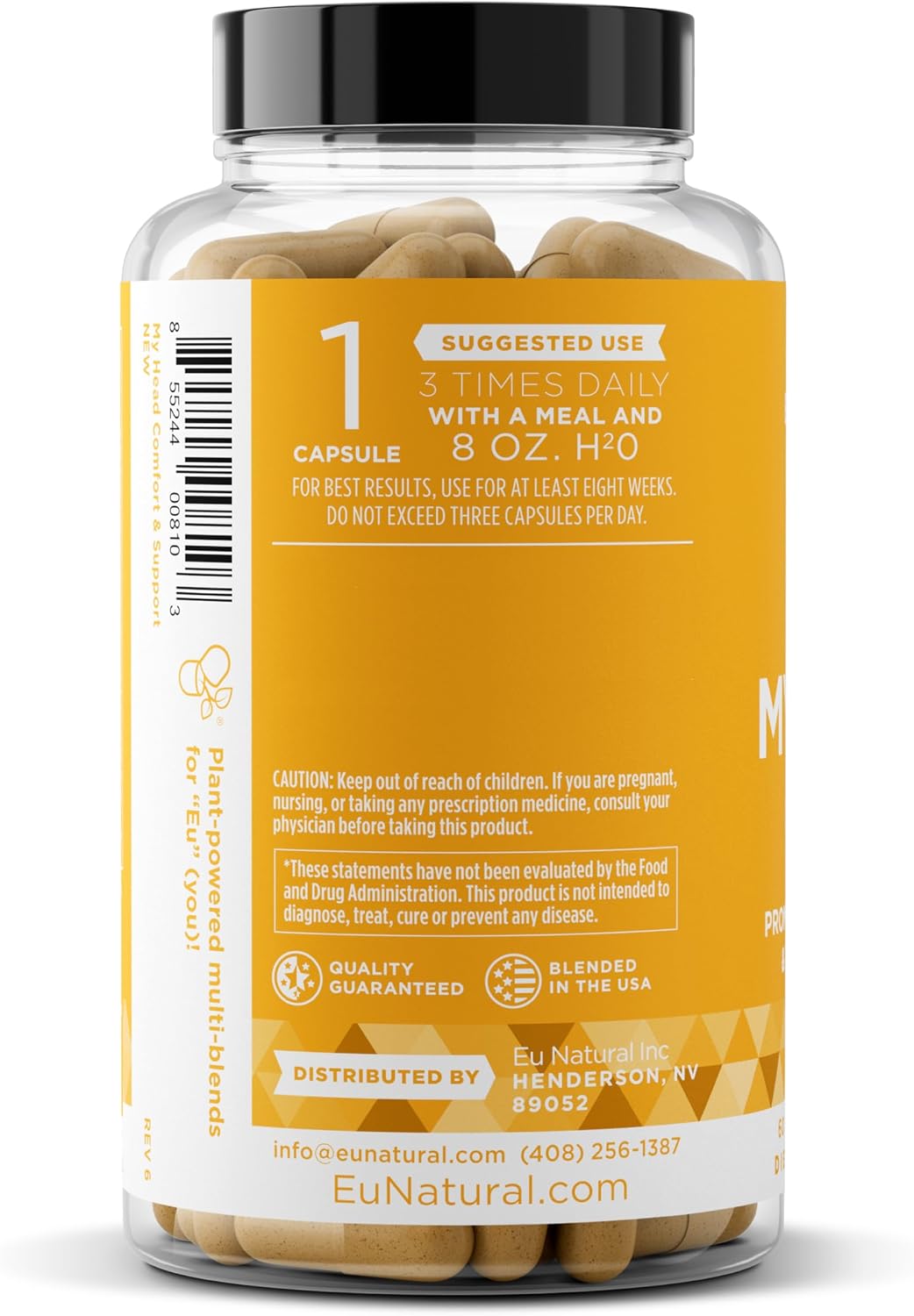 My Head! Headache Vitamins - Sensitivity, Tension, Comfort, Healthy Head Function for A Clear Mind - Fast acting Magnesium, Feverfew, Boswellia, Vitamin D, Ginger, & More - 60 Soft Capsules - Image 9