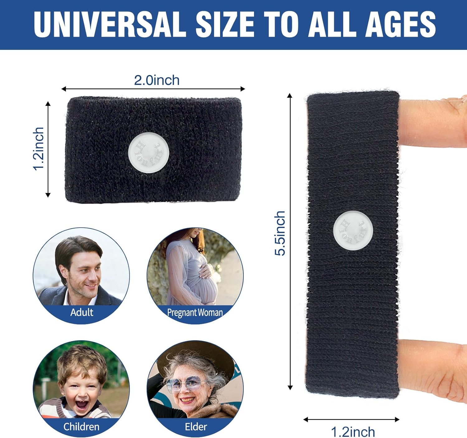Hionfurt Motion Sickness Bands Anti Nausea Wristband for Adult and Kids Morning Sickness Relief for Pregnant Women Acupressure Nausea Relief for Car, Sea, Air Sickness - 2 Pairs Gray, Black - Image 4