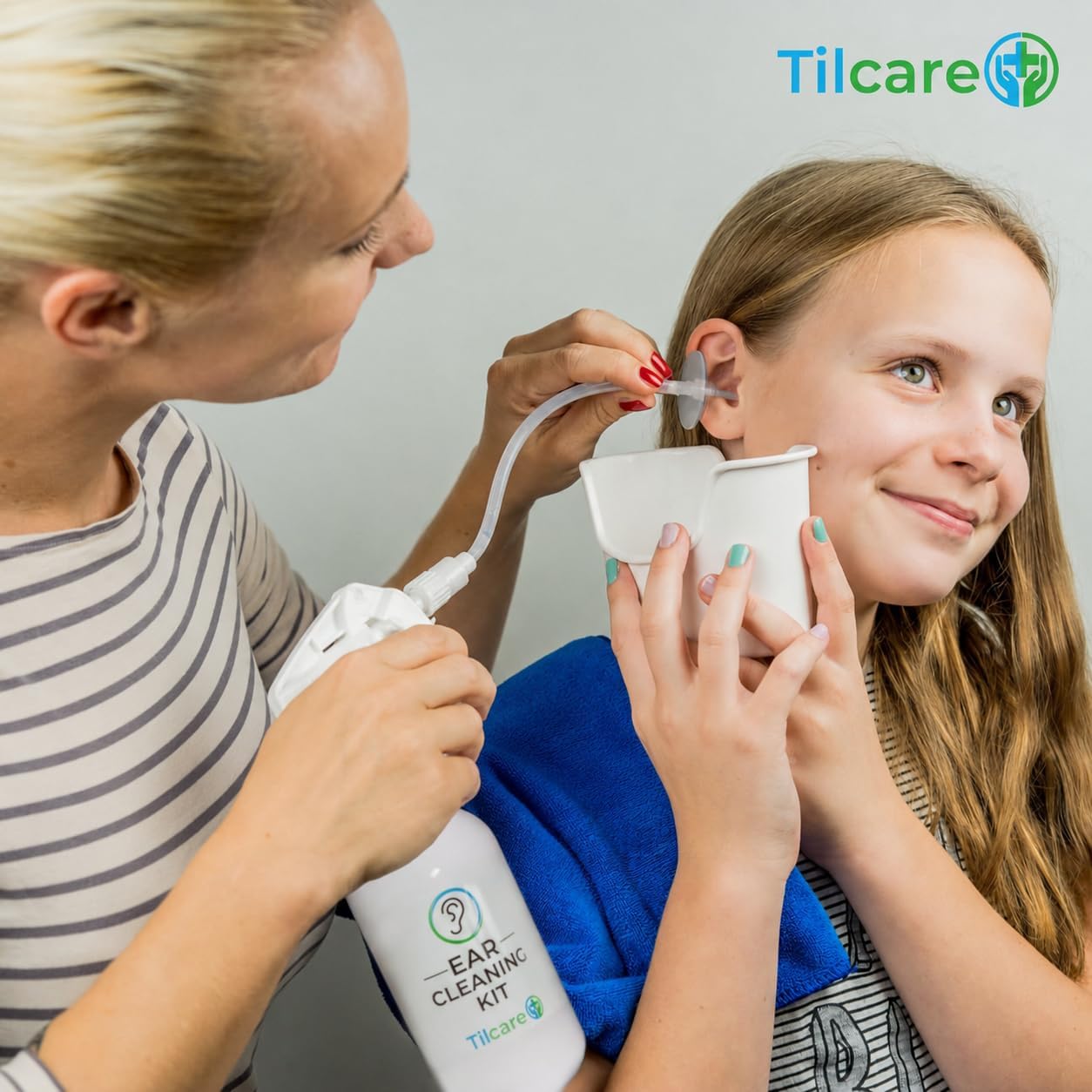 Ear Wax Removal Tool by Tilcare - Ear Irrigation Flushing System for Adults & Kids - Perfect Ear Cleaning Kit - Includes Basin, Syringe, Curette Kit, Towel and 30 Disposable Tips | Water Flush- Based Ear Cleaning Kit for Adults, Teens and Children | Includes Basin, Syringe, Curette Kit, Towel and 30 Tips - Image 2