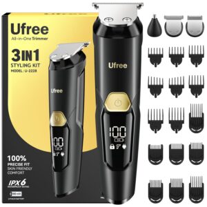 Ufree 3-in-1 Beard Trimmer for Men,...
