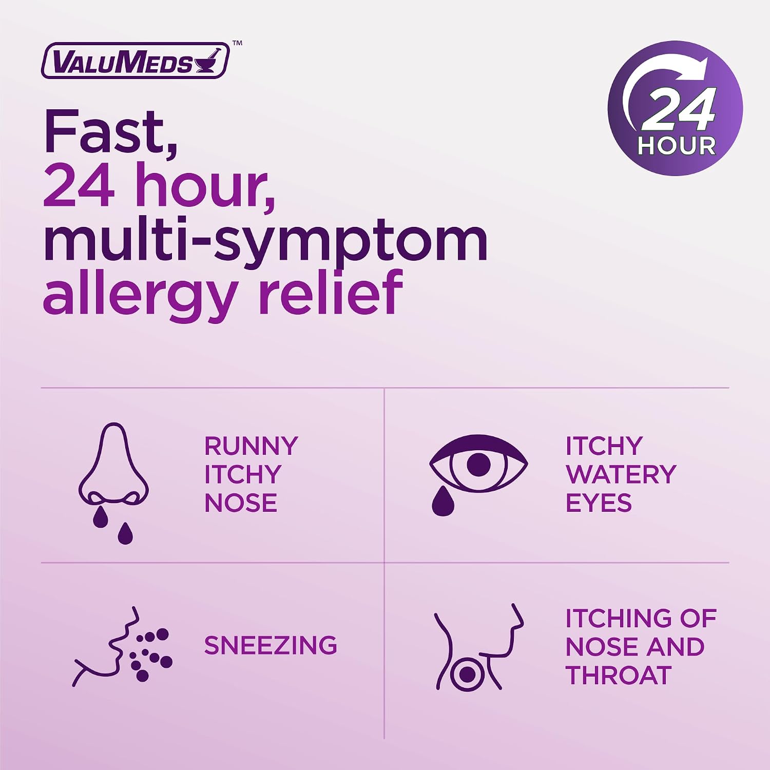ValuMeds | Compare to Allegra | Fexofenadine HCl 180mg | 24-Hour Allergy Relief, Non-Drowsy Antihistamine Generic Medicine for Allergies, Hay Fever, Itchy Eyes | for Kids & Adults (100 Count) - Image 3