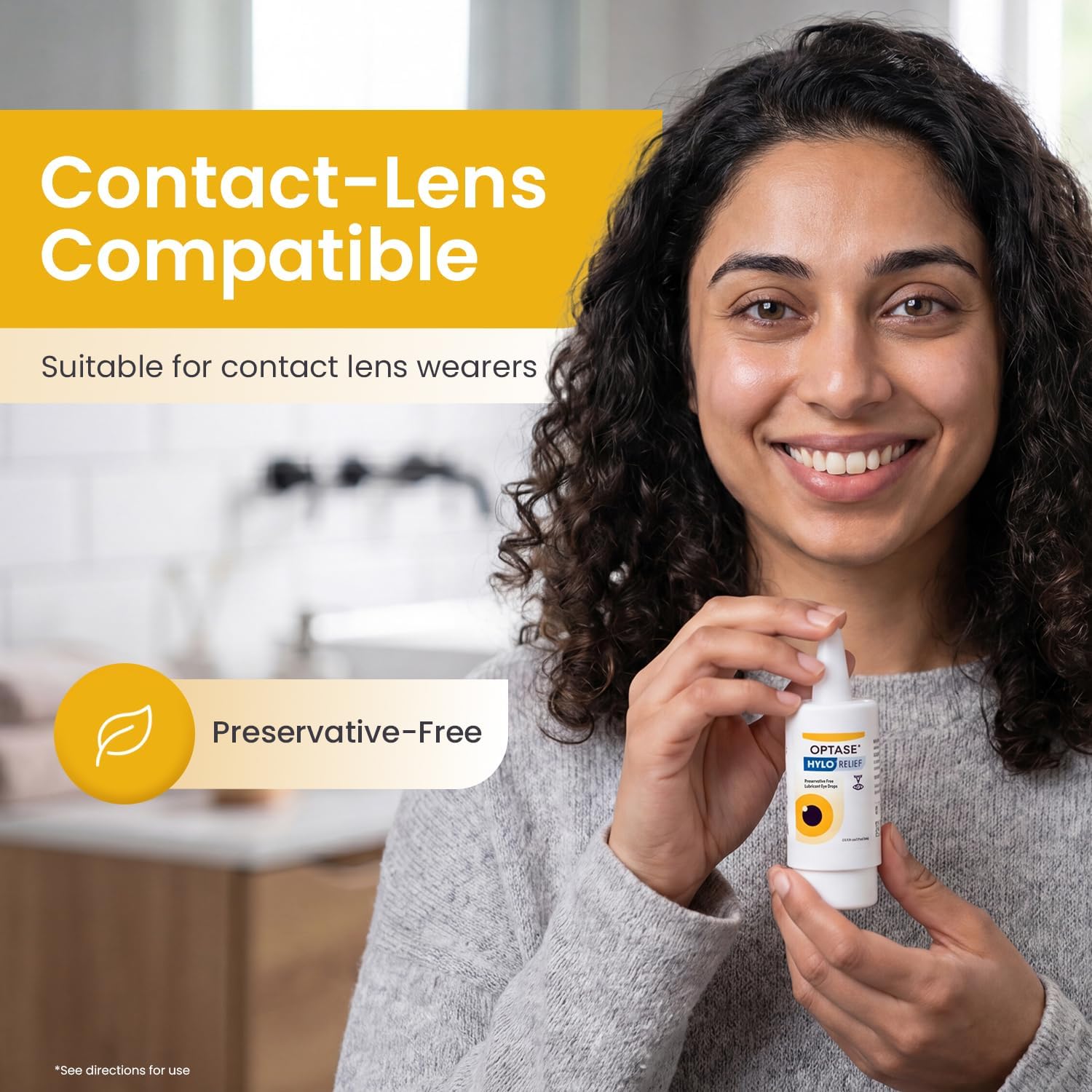 Optase® HYLO® Relief Dry Eye Drops, 0.33 fl oz | Preservative Free Eye Drops for Dry Eyes - One Click, One Drop Lubricant for Dryness - Contact Lens Compatible - 300 Drops - Image 5