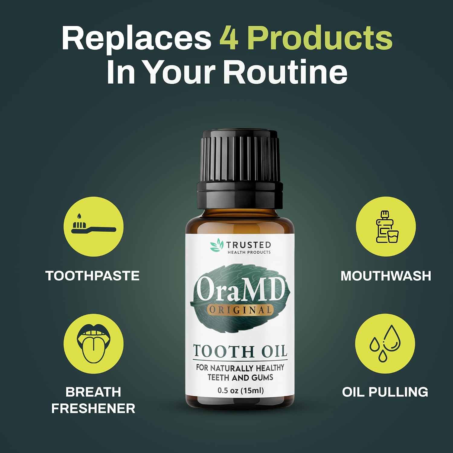 OraMD 4-in-1 Original Tooth Oil - Gum Disease Gingivitis Treatment (1 Pack) | Clinically Tested, Periodontal Disease Treatment, Sensitive Teeth & Gums, Chemical-Free Solution, 250,000+Satisfied Customers - Image 5