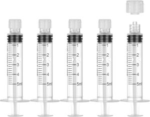 50Pack 5ml/cc Luer Lock Syringe wit...