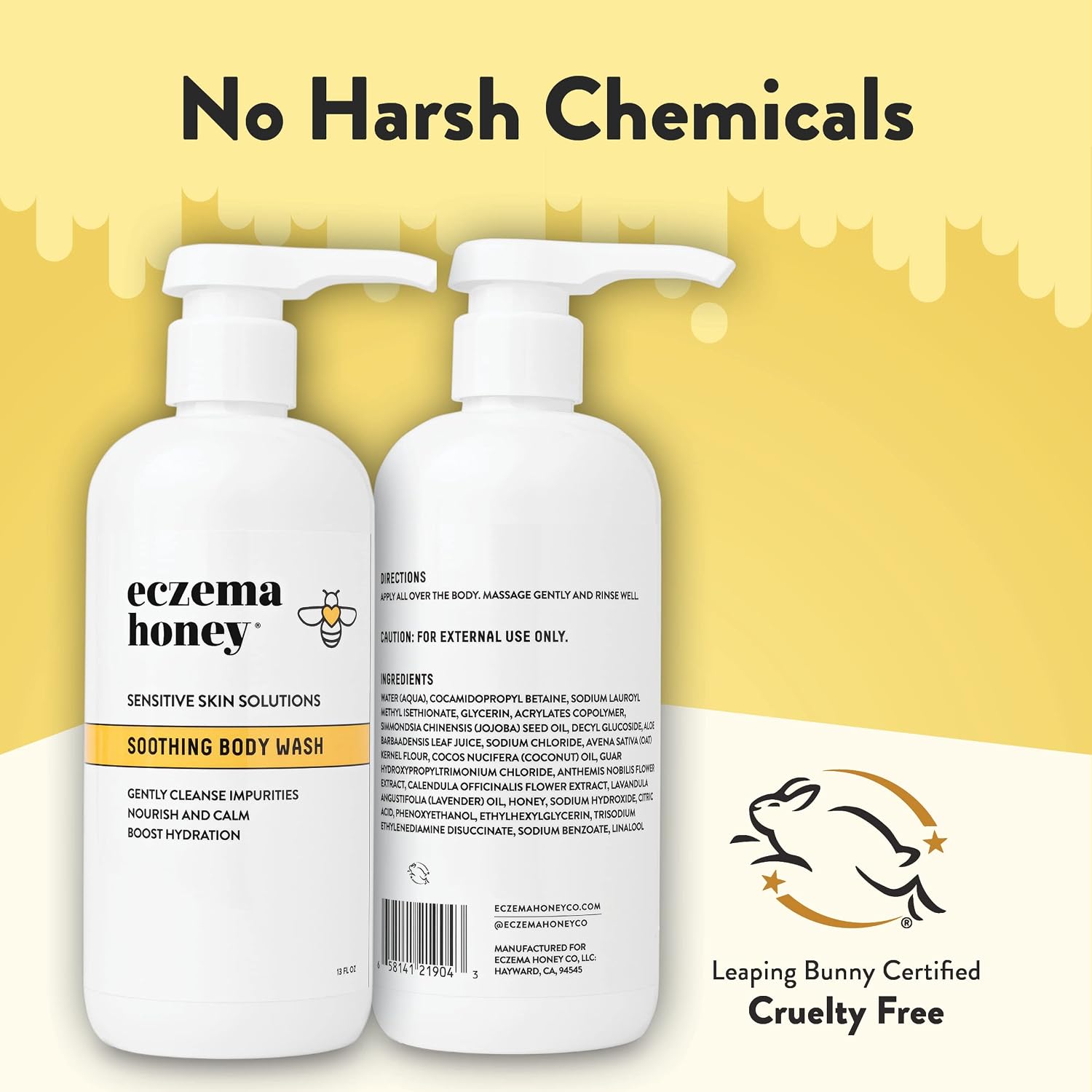 ECZEMA HONEY Soothing Body Wash, Daily Shower Gel & Eczema Care (13 Oz) | Body Cleanser for Eczema reatmenttreatme, Sensitive Skin Body Wash for Adults, Kids, & Babies - Image 5