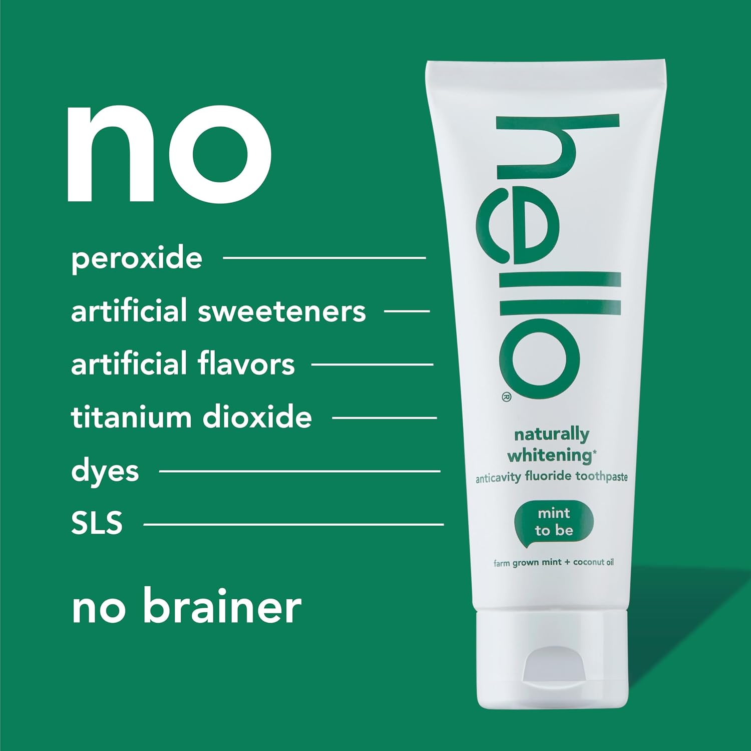 Hello Naturally Whitening Anticavity Fluoride Toothpaste, 5 Oz Tube, Natural Whitening Toothpaste with Coconut Oil, Whitens Naturally and Helps Remove Surface Stains, SLS Free, Vegan, Mint, 3 Pack | Anticavity Fluoride Toothpaste with Coconut Oil, Helps Remove Surface Stains, Strengthens Enamel, SLS Free, Vegan - Image 7