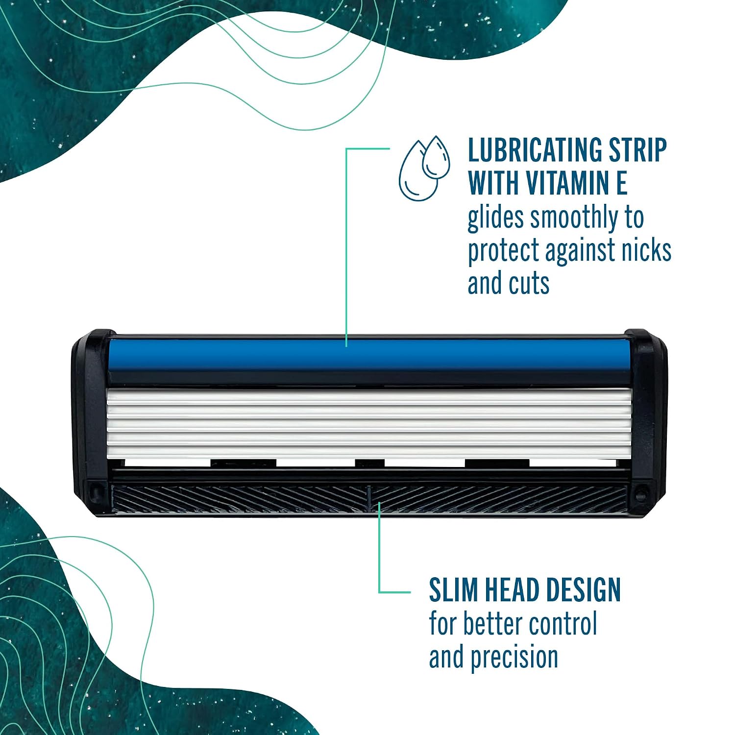 Preserve POPi Shave 5 Razor, Recycled Ocean Plastic Handle, Neptune Green | Includes 5-Blade Cartridge; Vitamin E Lubricating Strip; Ergonomic Grip; For Men & Women; Cruelty-Free - Image 3