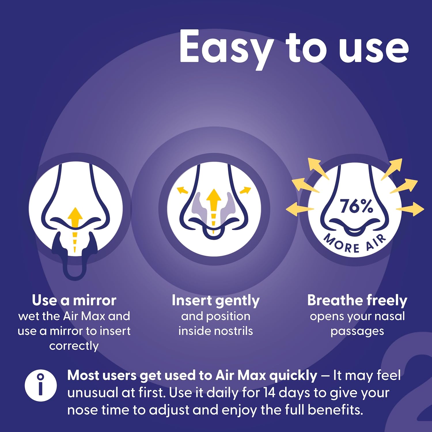 Air Max Nasal Dilators Trial Pack - Anti Snoring Devices - 76% More Airflow for Better Breathing & Against Nasal Congestion - Guaranteed Fit (1x Small & 1x Medium) - Reusable - Image 5