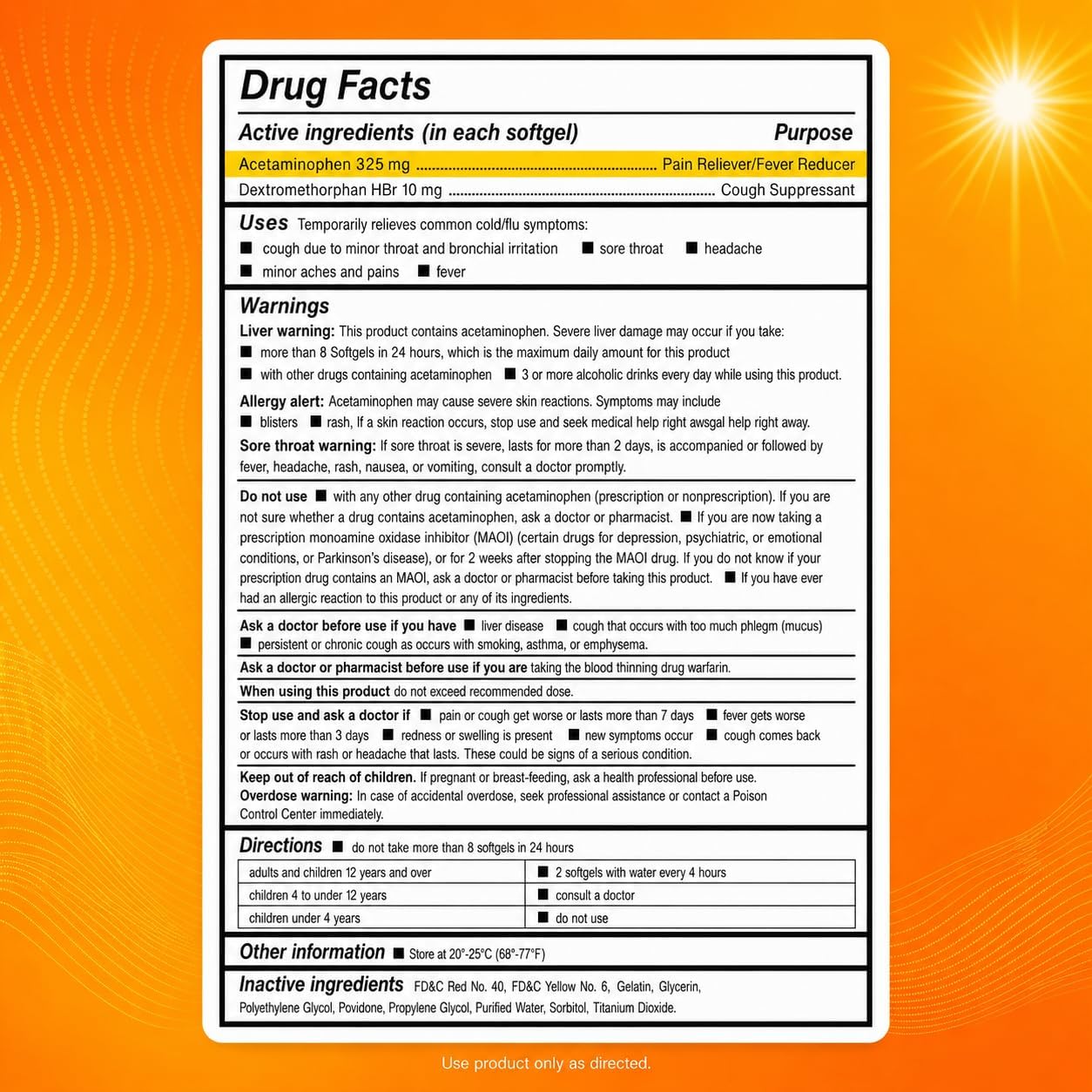 AXIV Daytime Multi-Symptom Cold and Flu Relief Softgels, Non-Drowsy Cold Medicine, Relief of Sore Throat, Minor Aches and Pains, Fever, Cough, 25 Blister Packs, 2 Softgels Each, 50 Total Count - Image 2