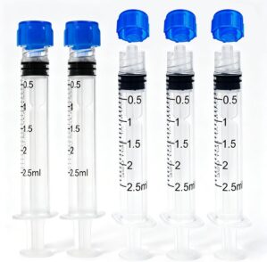 30 Pack 2.5mL Luer Lock Syringes wi...