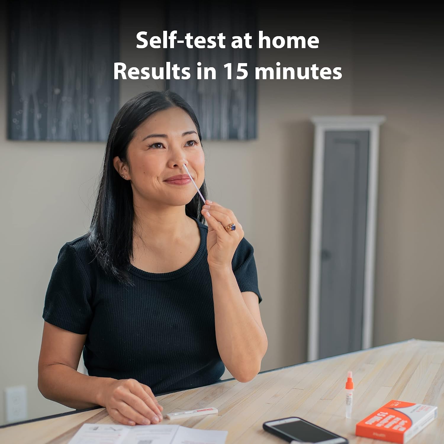 iHealth COVID-19 Antigen Rapid Home Test, 5 Tests, FDA Authorized OTC | at-Home Self Covid Test, Results in 15 Minutes with Non-invasive Nasal Swab, for ages 2 and up, easy to use - Image 3