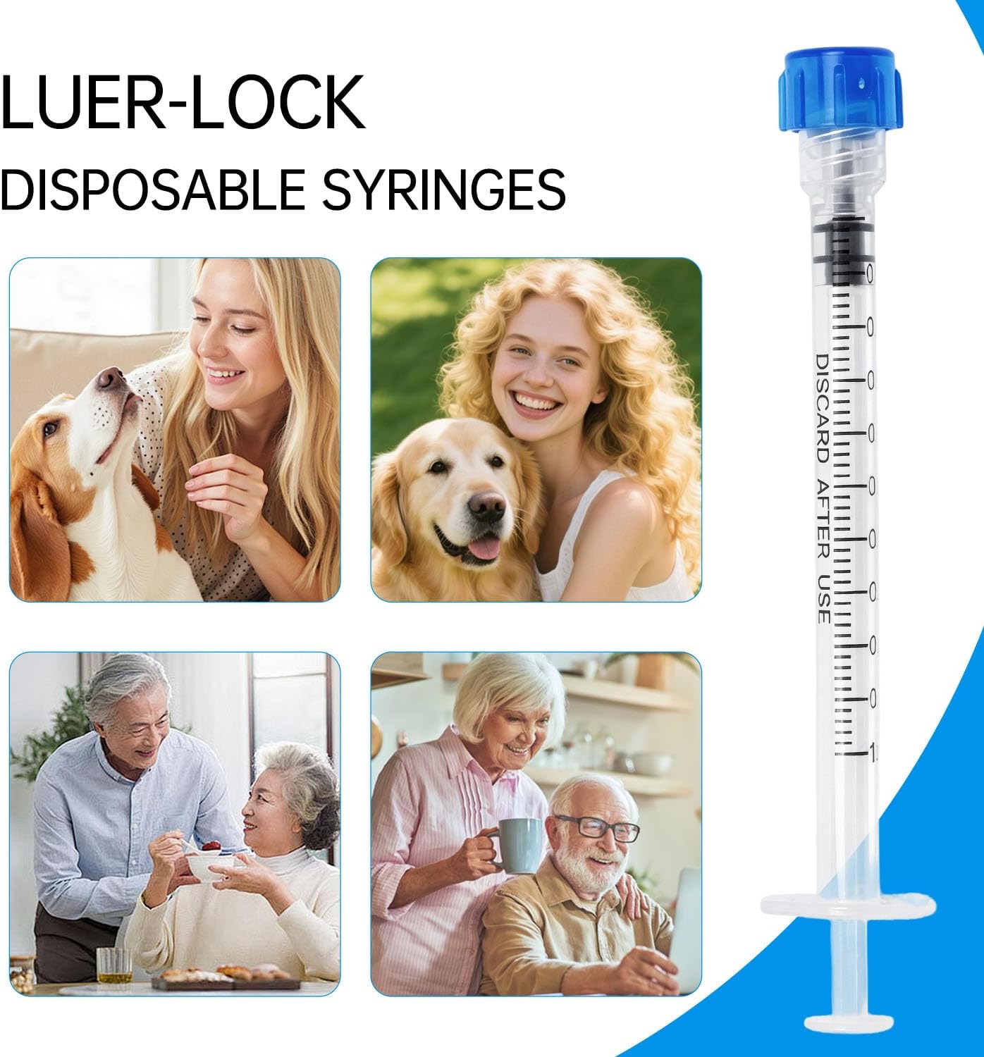30 Pack 1mL Luer Lock Syringes without Needle - Sterile & Individually Wrapped, 1cc Syringe with Cap, Industrial & Lab Use - Image 6