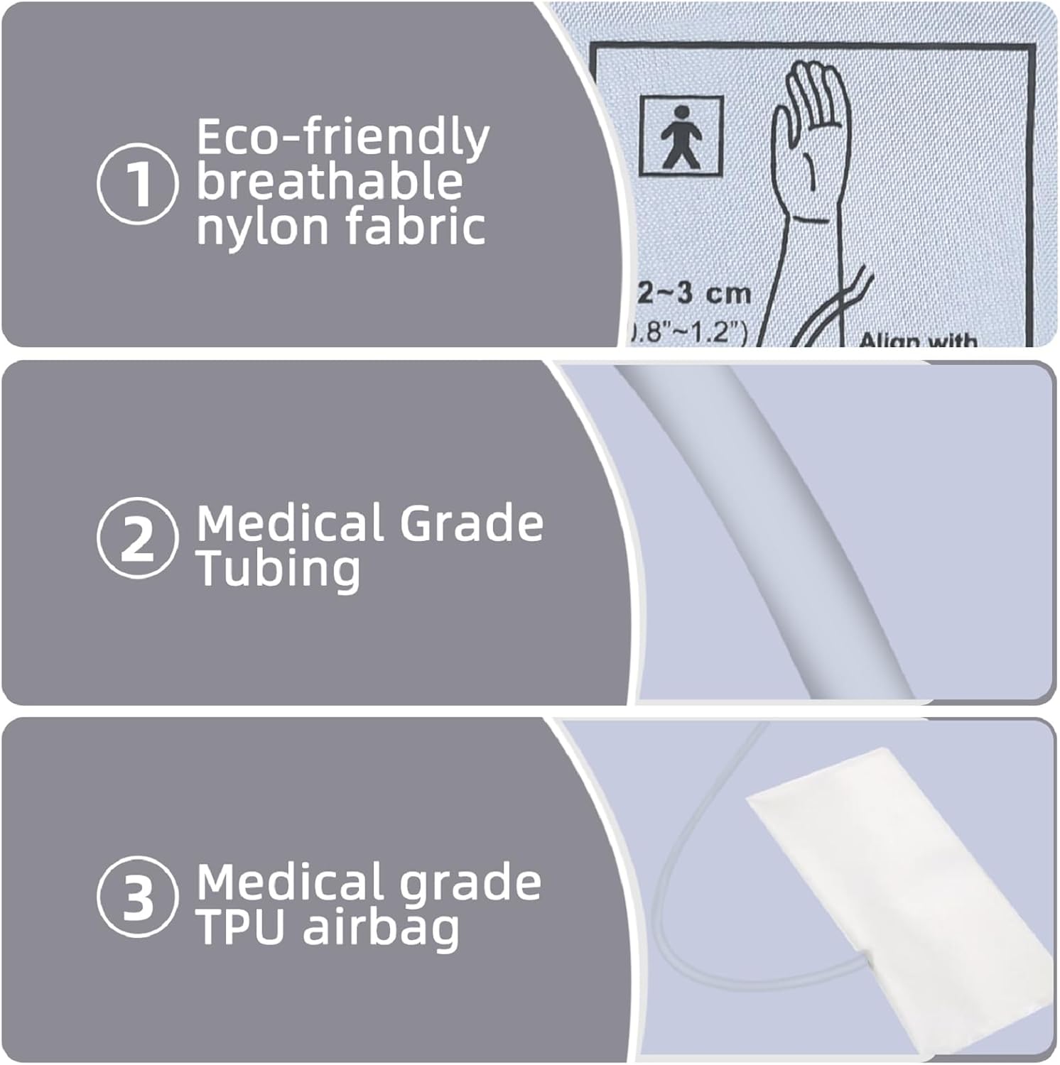 Alcarefam XXXL Blood Pressure Cuff, 9”-26” (22-66CM) Extra Large Cuff Compatible with Omron BP Monitor, Replacement XXX-Large Cuff for Adult Big ARM, with 7 Connectors - Image 5