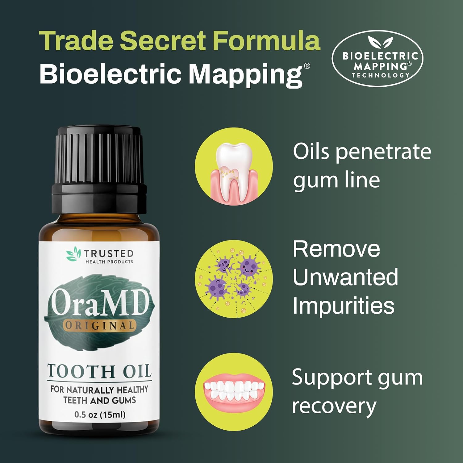 OraMD 4-in-1 Original Tooth Oil - Gum Disease Gingivitis Treatment (1 Pack) | Clinically Tested, Periodontal Disease Treatment, Sensitive Teeth & Gums, Chemical-Free Solution, 250,000+Satisfied Customers - Image 6