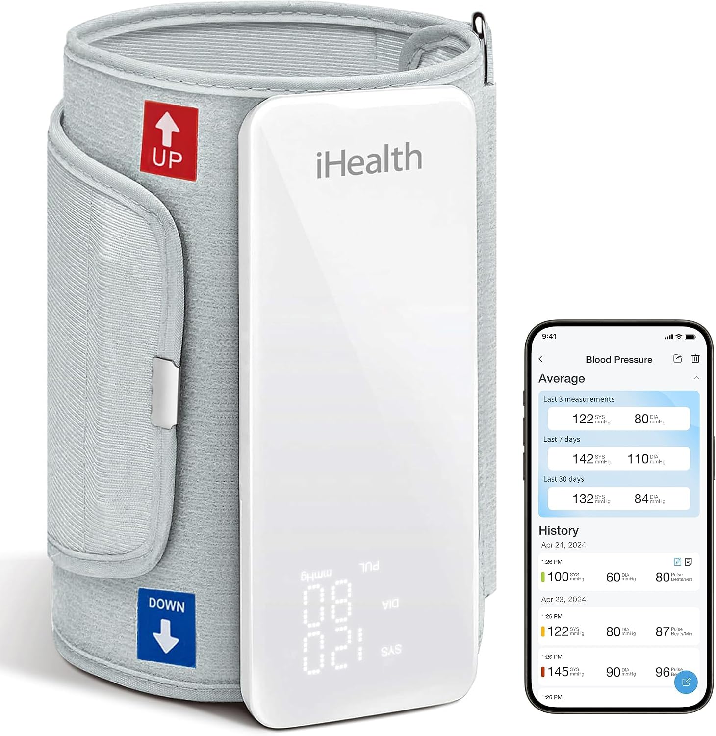 iHealth Neo Wireless Blood Pressure Monitor, Upper Arm BP Machine with App | Clinically Validated, Fast & Gentle Measurement, Ultra Thin Design, Rechargeable Battery, Data Management & Sharing