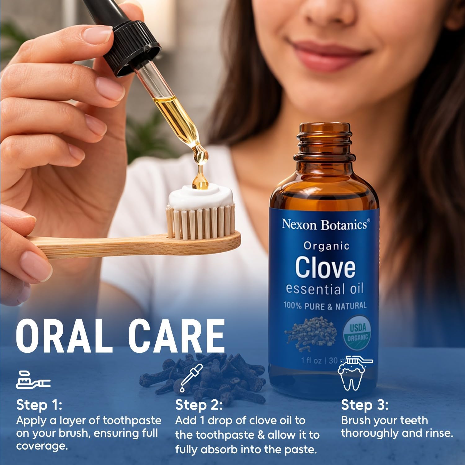 Organic Clove Essential Oil 30 ml - Pure, Undiluted for Teeth and Gums | Topical Clove Bud Essential Oil for Sore Muscles, Skin, Hair Care & Toothache - Natural Source of Eugenol - Nexon Botanics - Image 4