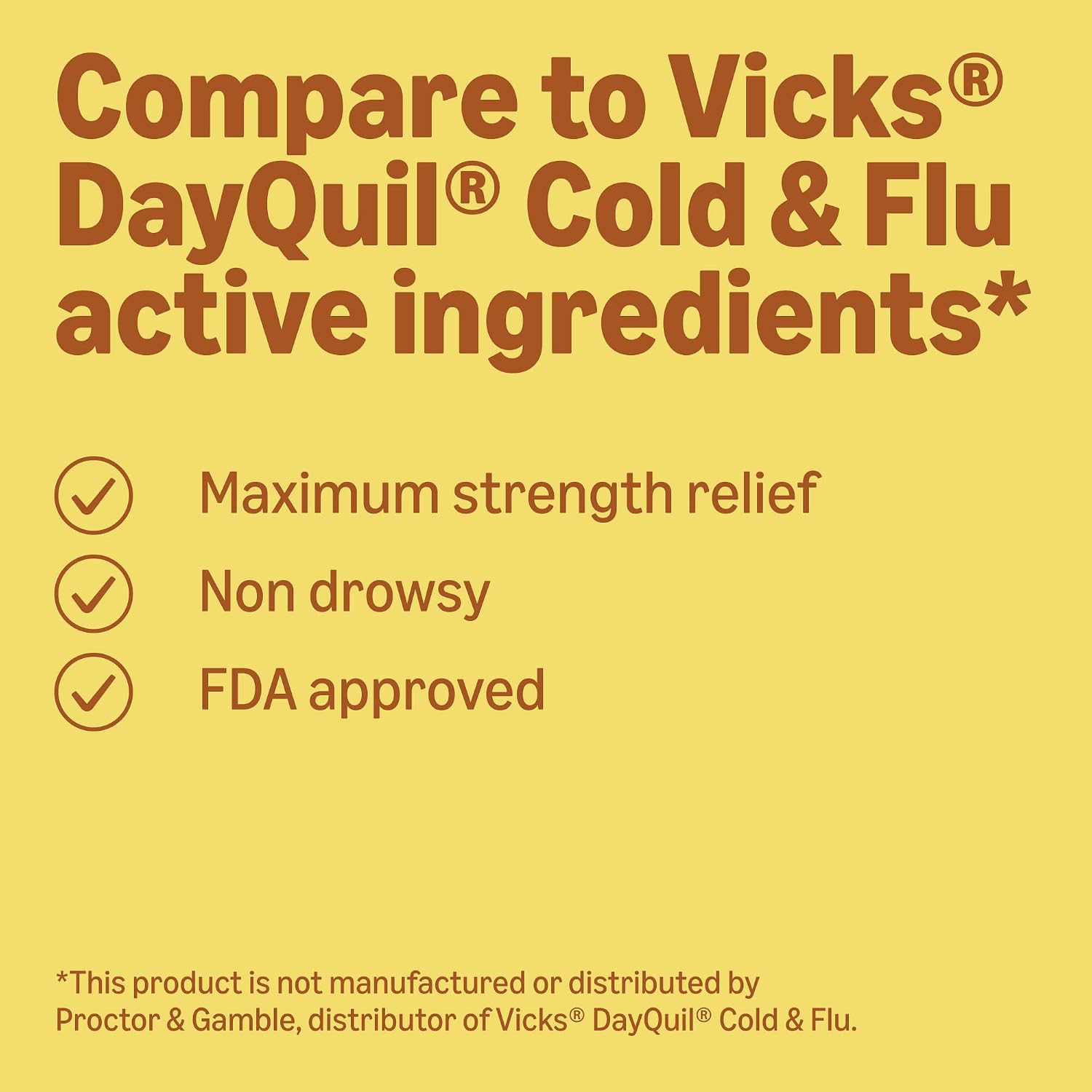 Amazon Basics Daytime Cold and Flu Relief, Non-Drowsy, Liquid Medicine, Original Flavor, 12 fl oz (Pack of 1) (Previously Care) - Image 3