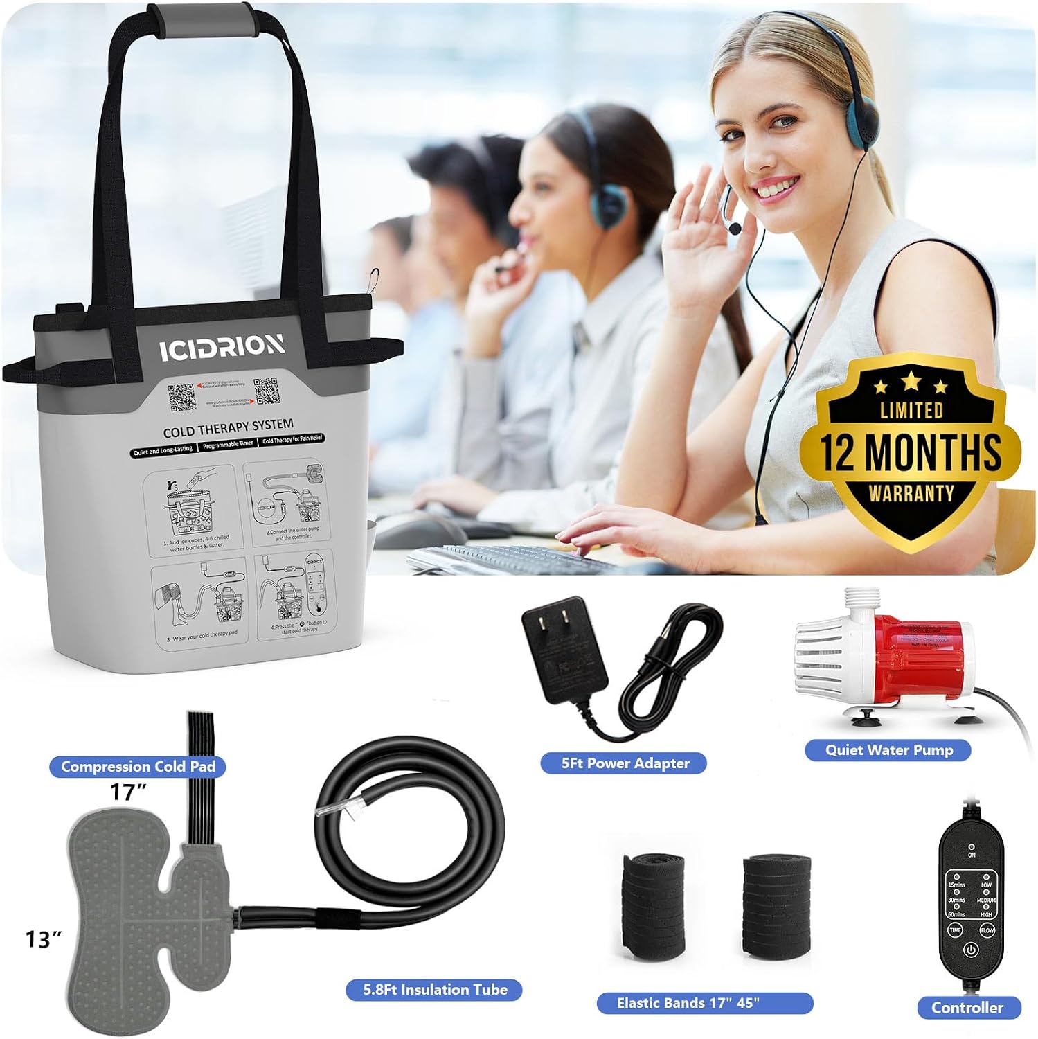 Ice Machine for Shoulder After Surgery, Programmable & Portable | FSA-HSA: Cold Therapy Machine for Shoulder Pain Relief, Quiet Cryotherapy System for RCR/rTSA, Sports Training & Home Use - Image 7