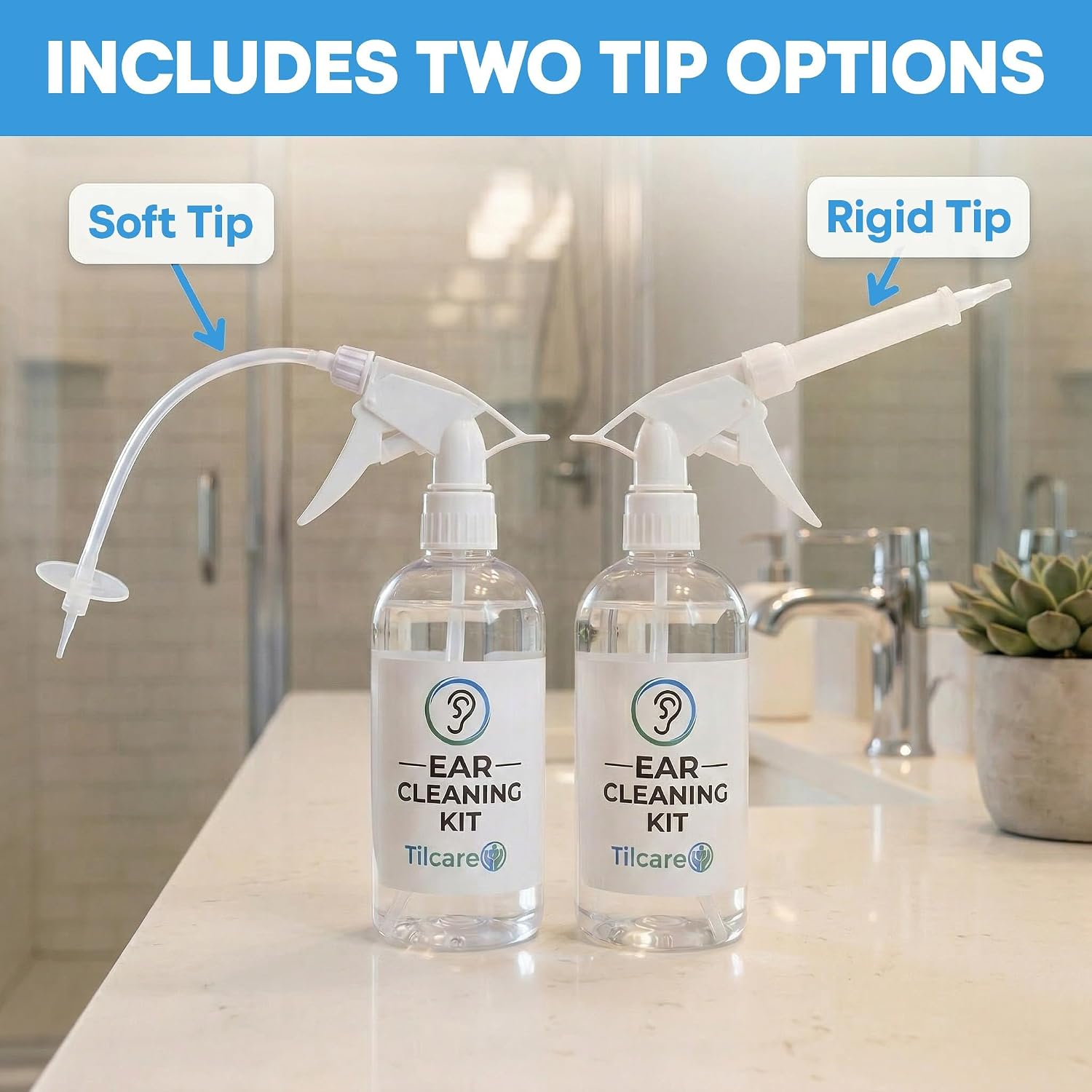 Ear Wax Removal Tool by Tilcare - Ear Irrigation Flushing System for Adults & Kids - Perfect Ear Cleaning Kit - Includes Basin, Syringe, Curette Kit, Towel and 30 Disposable Tips | Water Flush- Based Ear Cleaning Kit for Adults, Teens and Children | Includes Basin, Syringe, Curette Kit, Towel and 30 Tips - Image 3