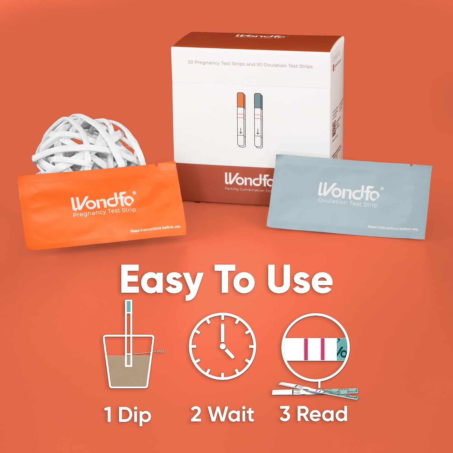 Wondfo 50 Ovulation Test Strips and 20 Pregnancy Test Strips Kit | Rapid Test Detection for Home Self-Checking (50 LH + 20 HCG)-Expirs in Dec 2026 - Image 4