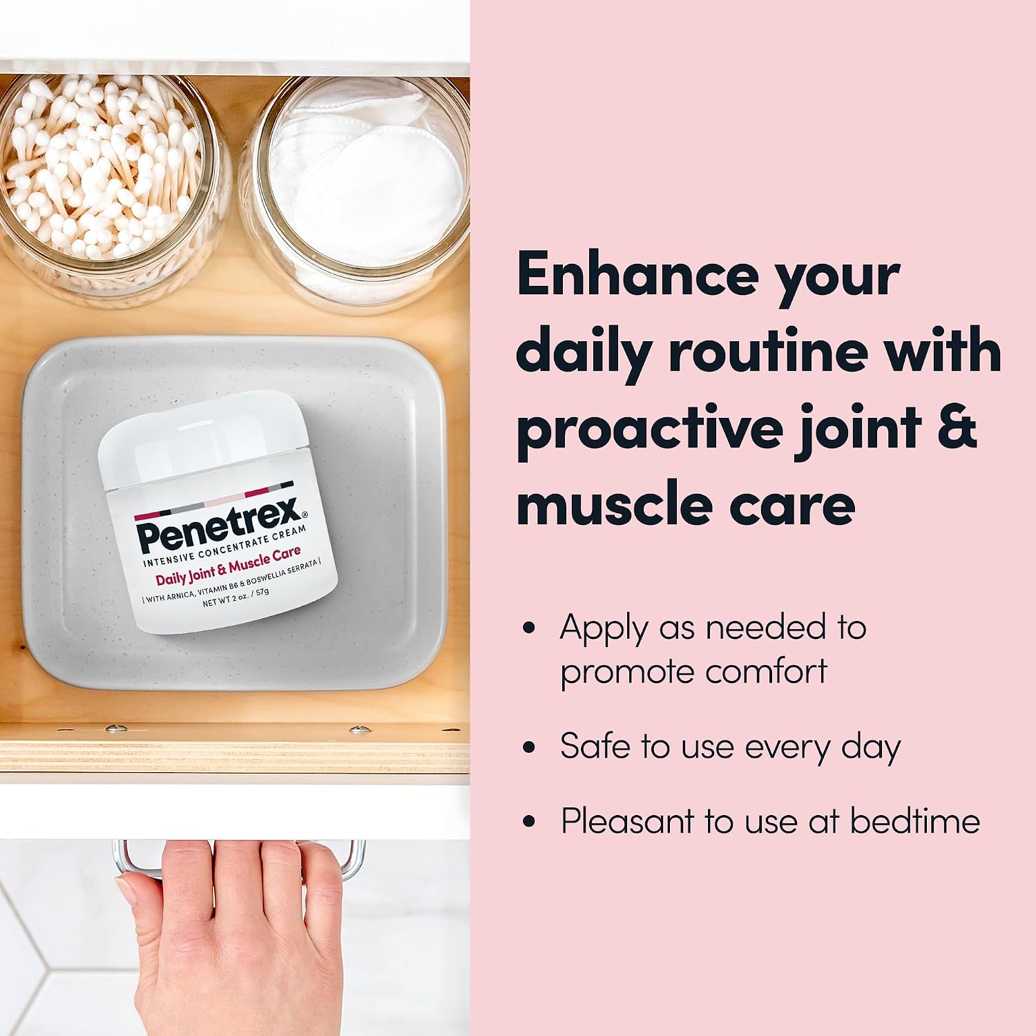 Penetrex Daily Joint & Muscle Care Cream – Soothing Botanical Formula with Arnica, Vitamin B6 & MSM – Lightweight Fast-Absorbing Cream for Everyday Movement - Non-Greasy - Light Scent- 2 oz - Image 5