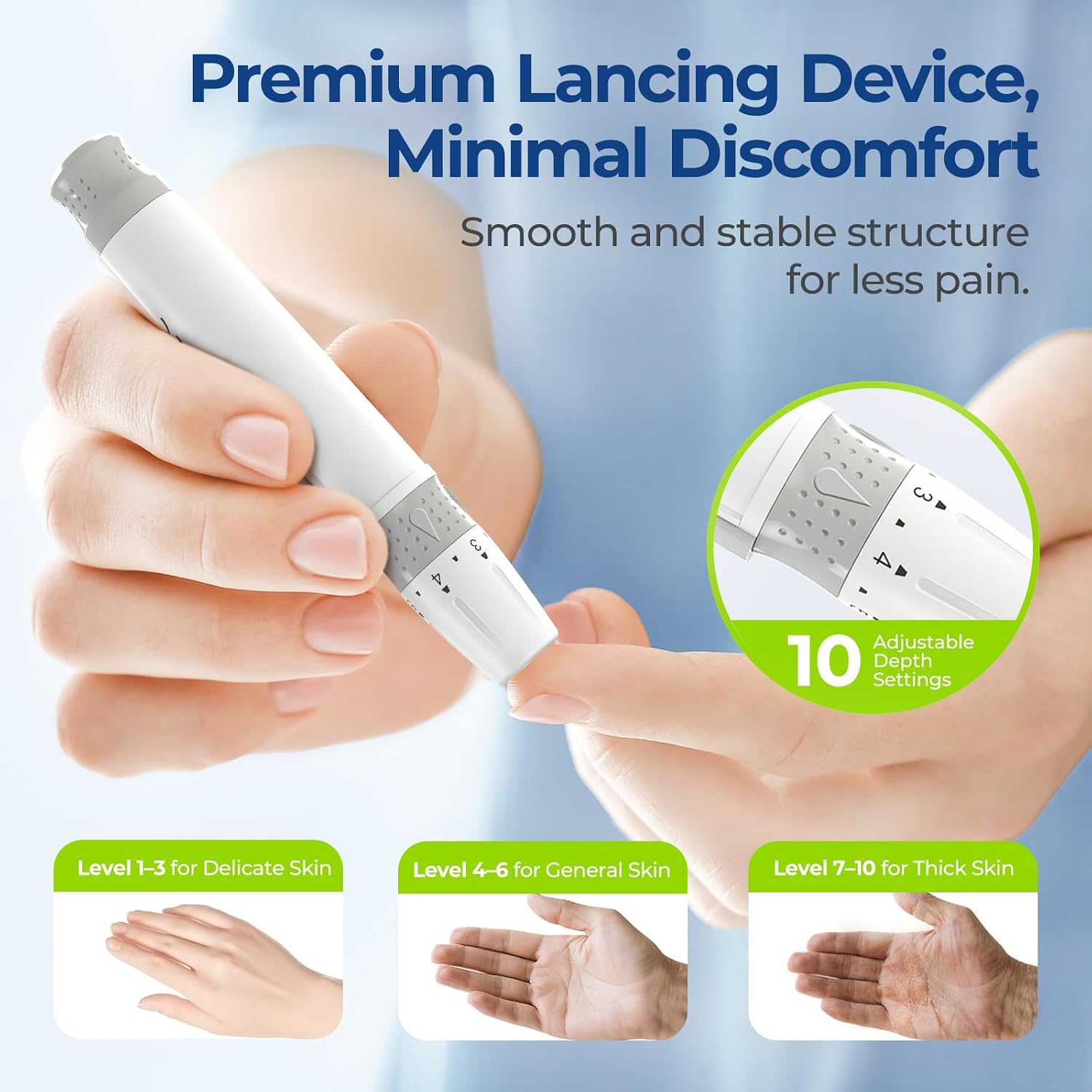 AUVON Blood Glucose Monitor Kit for Accurate Test, 50 Strips, No Coding | Diabetes Testing Kit with 50 30G Lancets, 1 Lancing Device, Portable and Reliable Blood Sugar Monitor Test Kit for Home Use - Image 4