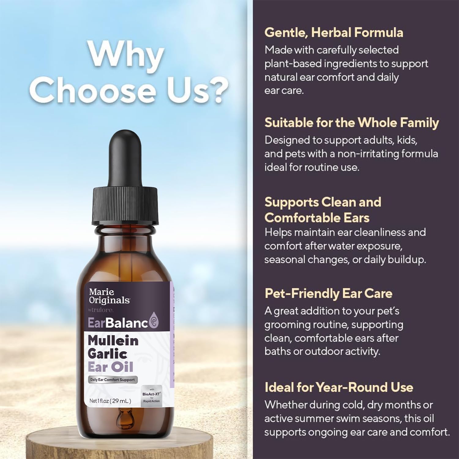 Marie Originals Mullein Garlic Ear Oil Drops, Natural Ear Oil, 2 Pack | Mullein ear oil and garlic ear oil with olive oil and calendula; natural ear oil drops support moisture and cleansing - Image 4