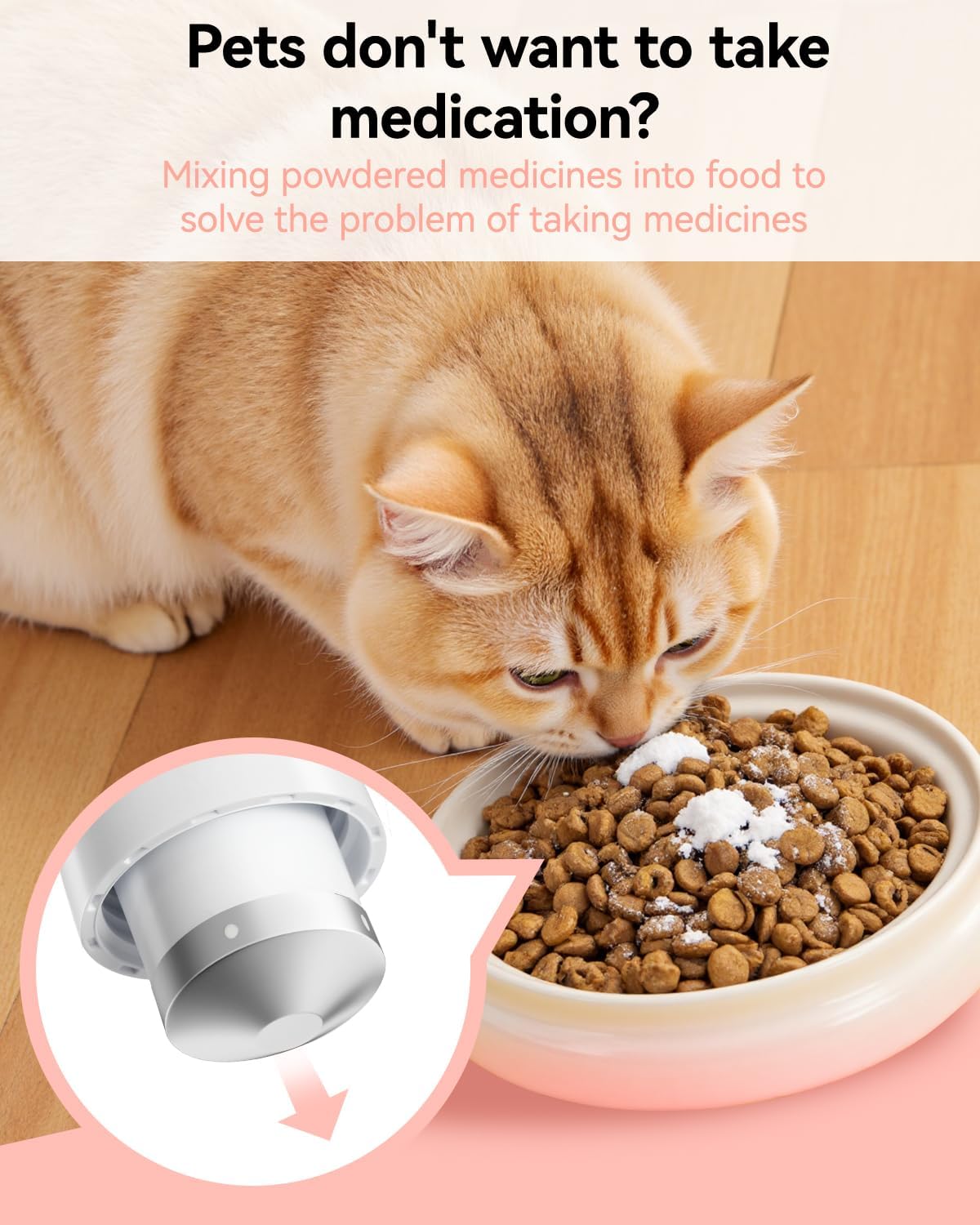 Pill Crusher Fine Powder - Cotatoc 3-in-1 Pill Crusher with Stainless Steel Grinding Pestle, Portable Pill Cutter and Crusher for Elderly and Pets (Pink) - Image 6