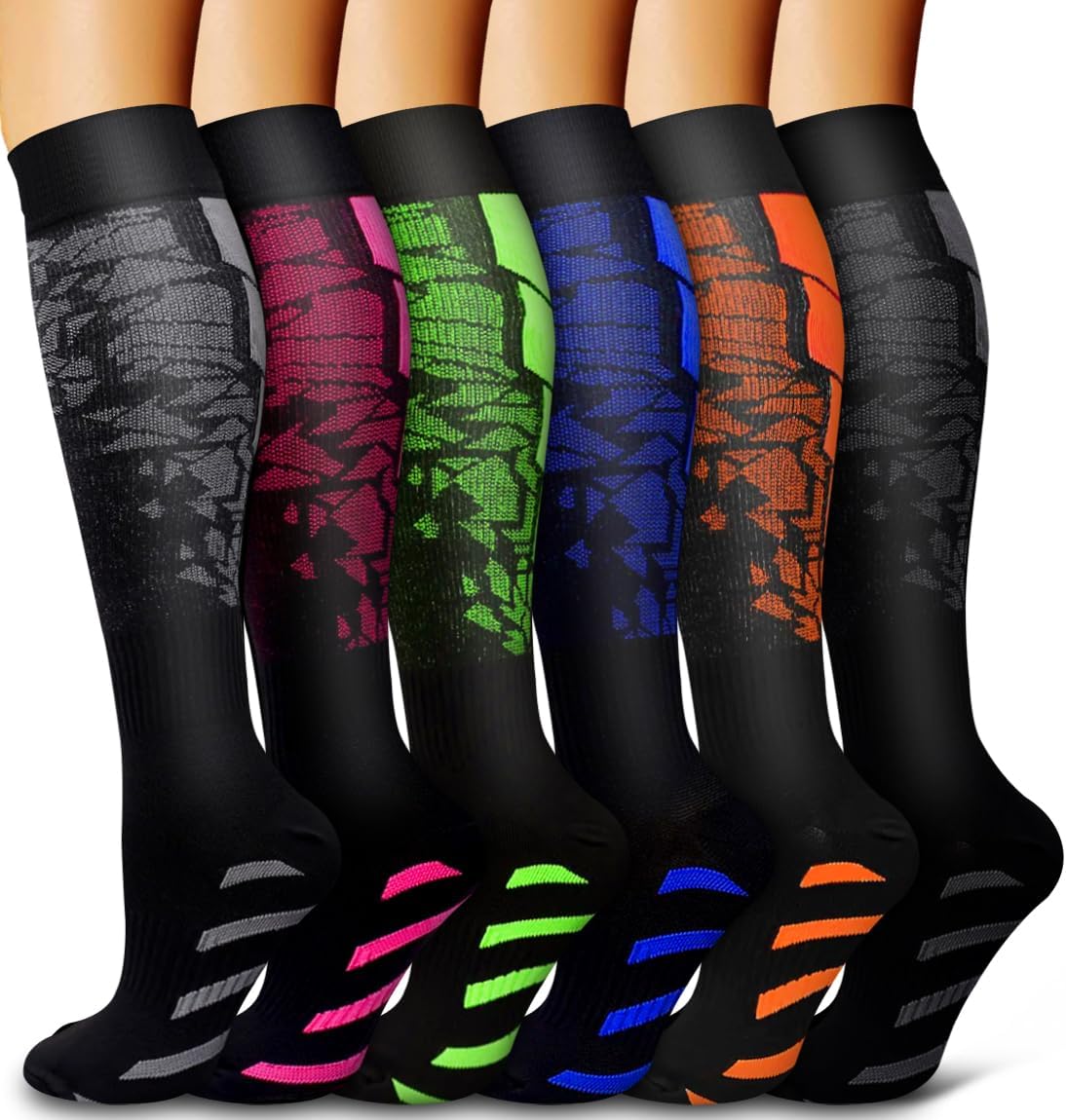 6 Pack Copper Compression Socks for...