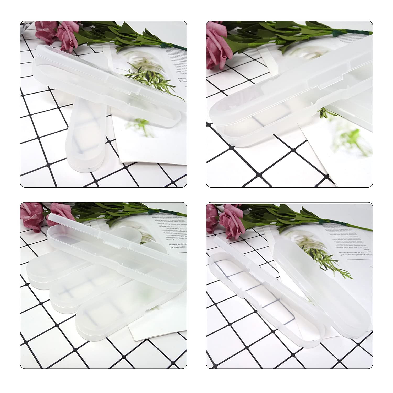 Honbay 4PCS Plastic Digital Thermometer Storage Case Containers Acne Needle Storage Box Pencil Case for Home (7 Inch) - Image 5
