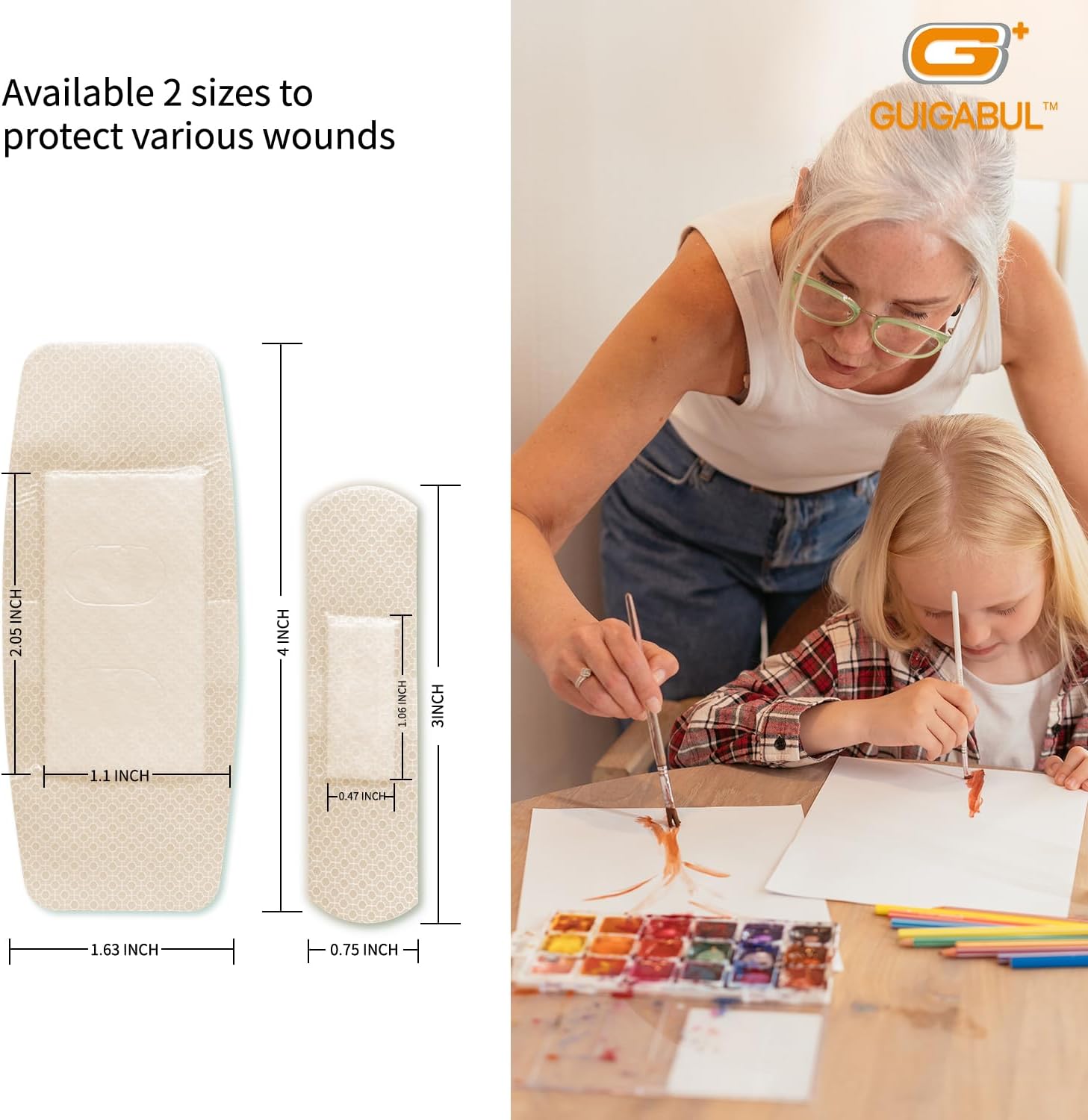 Waterproof Silicone Bandages for Sensitive Skin Variety Pack | 48 Counts Painless Removal Hypoallergenic Latex Free 0.75"x3" (36 Counts) and 1.63"x4" (12 Counts) - Image 5