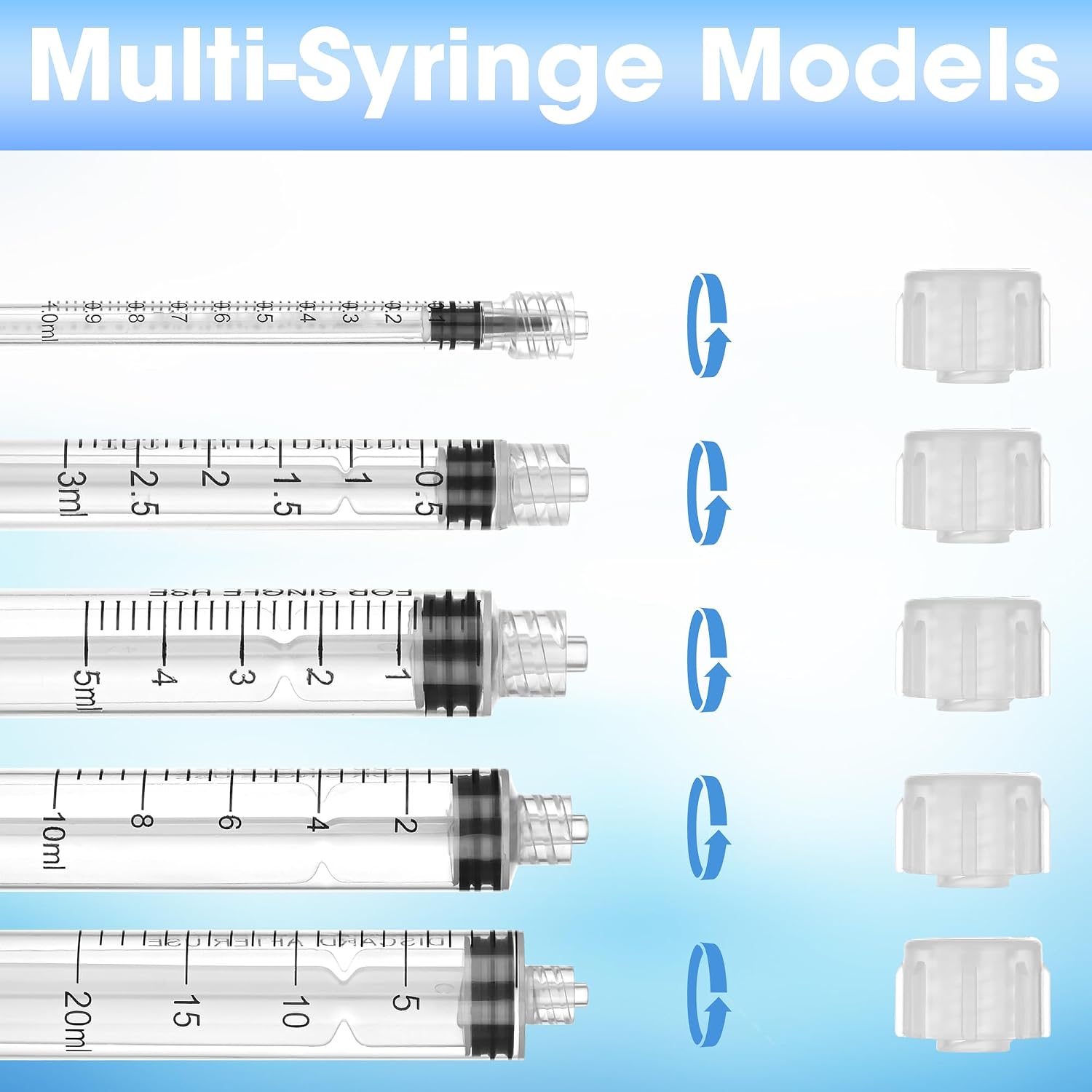 50Pack 5ml/cc Luer Lock Syringe without Needle, Plastic Syringe with Caps for Liquid, Sterile Individually Wrapped - Image 6