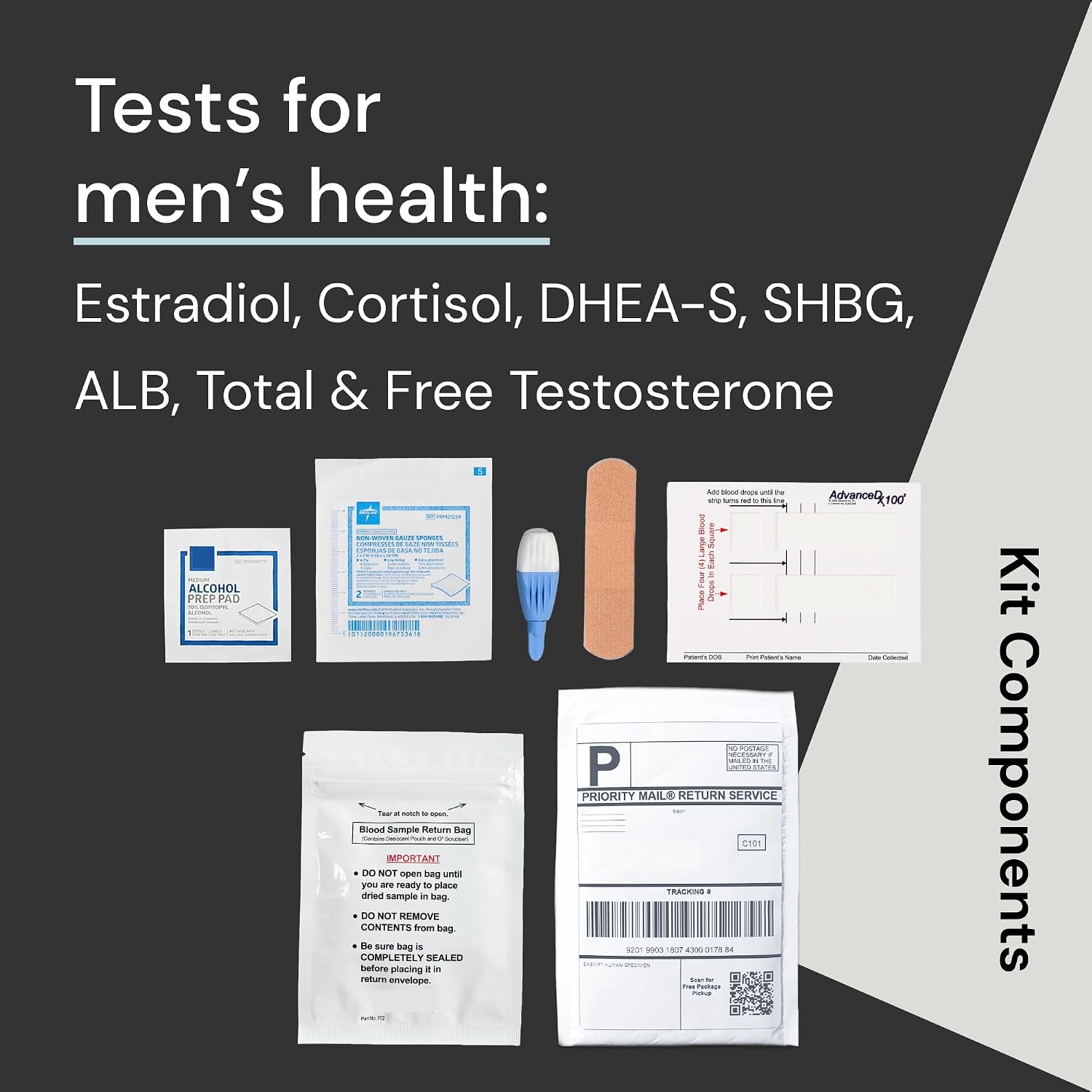 Simple HealthKit At-Home Men’s Health Test - Comprehensive Hormone & Protein Panel for Males - General Wellness Testing Sample Collection Kit - Fast Lab Results - Image 2