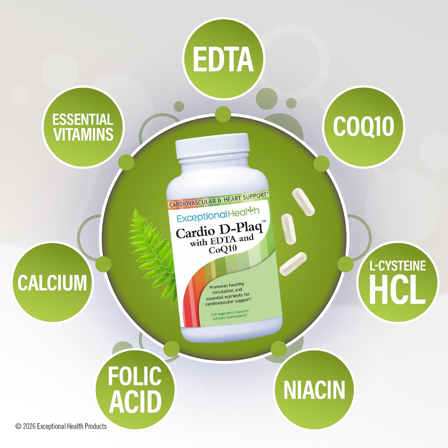Cardio D-Plaq Cardiovascular Supplement, 120 Vegetable Capsules | Cardiovascular Support Capsules with CoQ10, EDTA, L-Carnitine & Ginkgo for Heart Health, Blood Flow & Cholesterol - Image 3