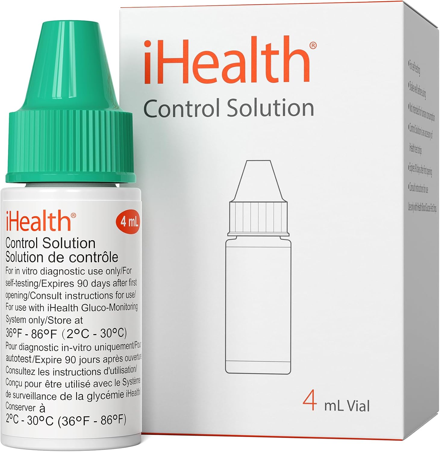 iHealth Control Solution for Blood Glucose Testing – Compatible with BG5S100 Gluco+ & Acacia Glucose Meters, 4mL Vial for Accurate Results - Image 6