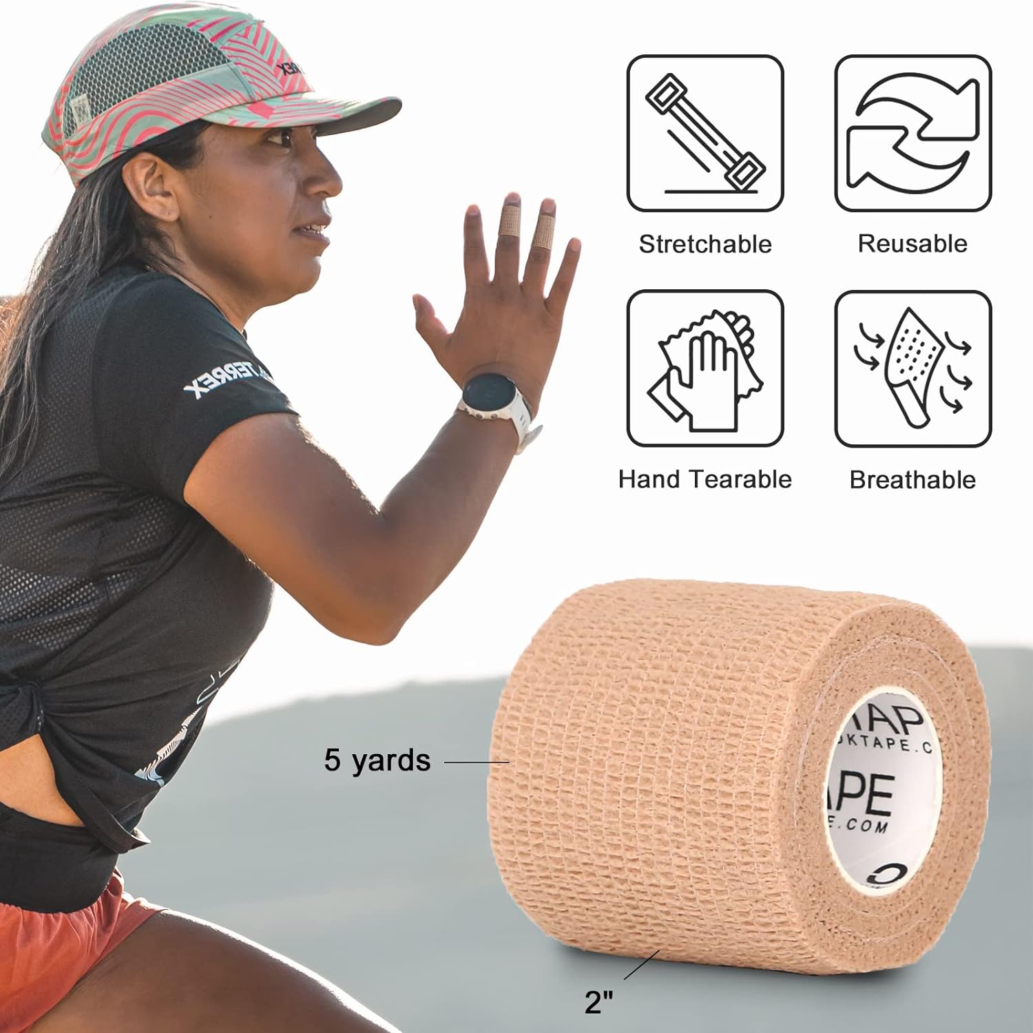 OK TAPE Self Adherent Cohesive Bandages Wrap 12Packs 2" x 5 Yards | Non-Woven Elastic for Thumb Finger Wrist Ankle Self Adhesive Bandage Wrap Breathable Vet Wrap Bandages Tape (Mixed Colors) - Image 2