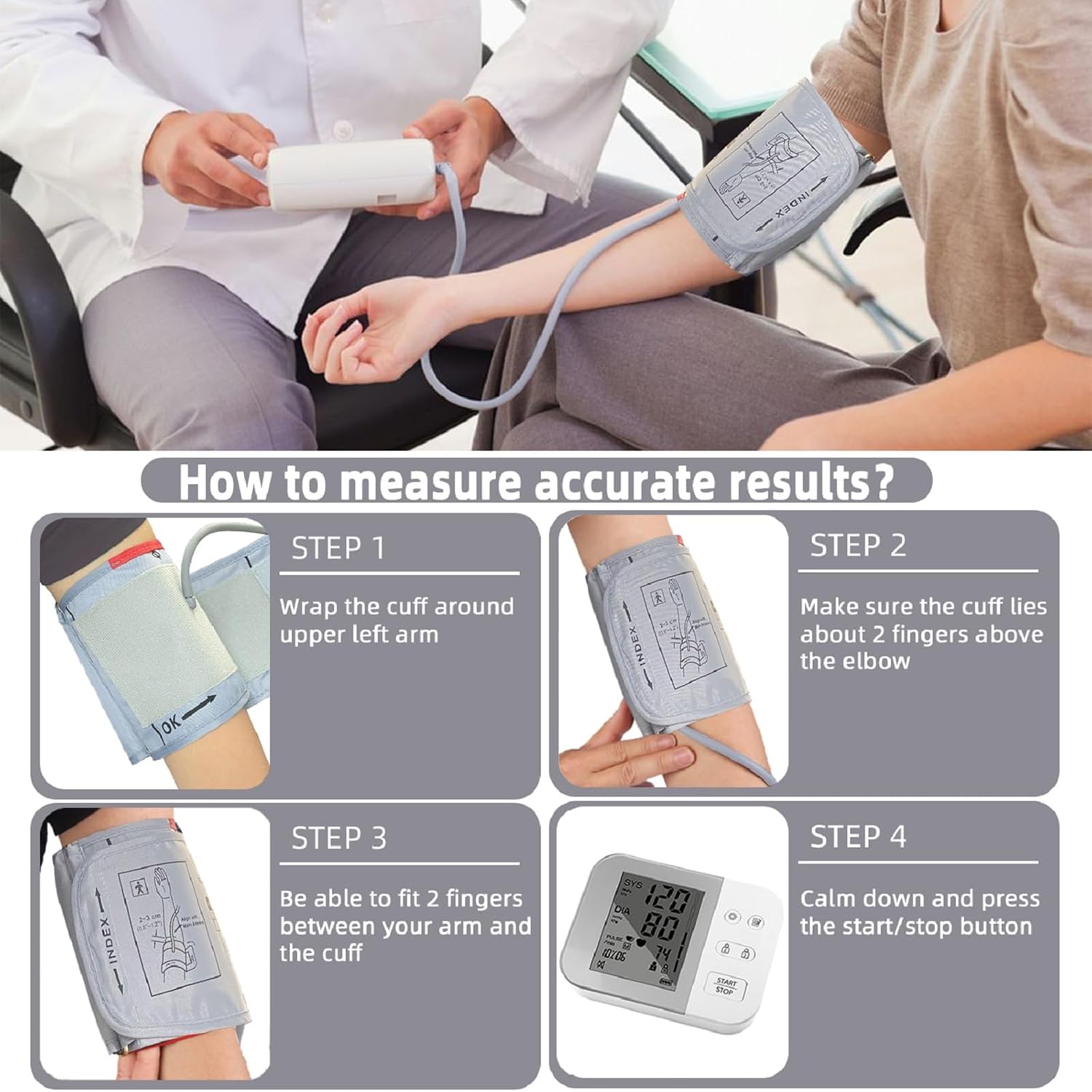 Alcarefam XXXL Blood Pressure Cuff, 9”-26” (22-66CM) Extra Large Cuff Compatible with Omron BP Monitor, Replacement XXX-Large Cuff for Adult Big ARM, with 7 Connectors - Image 7