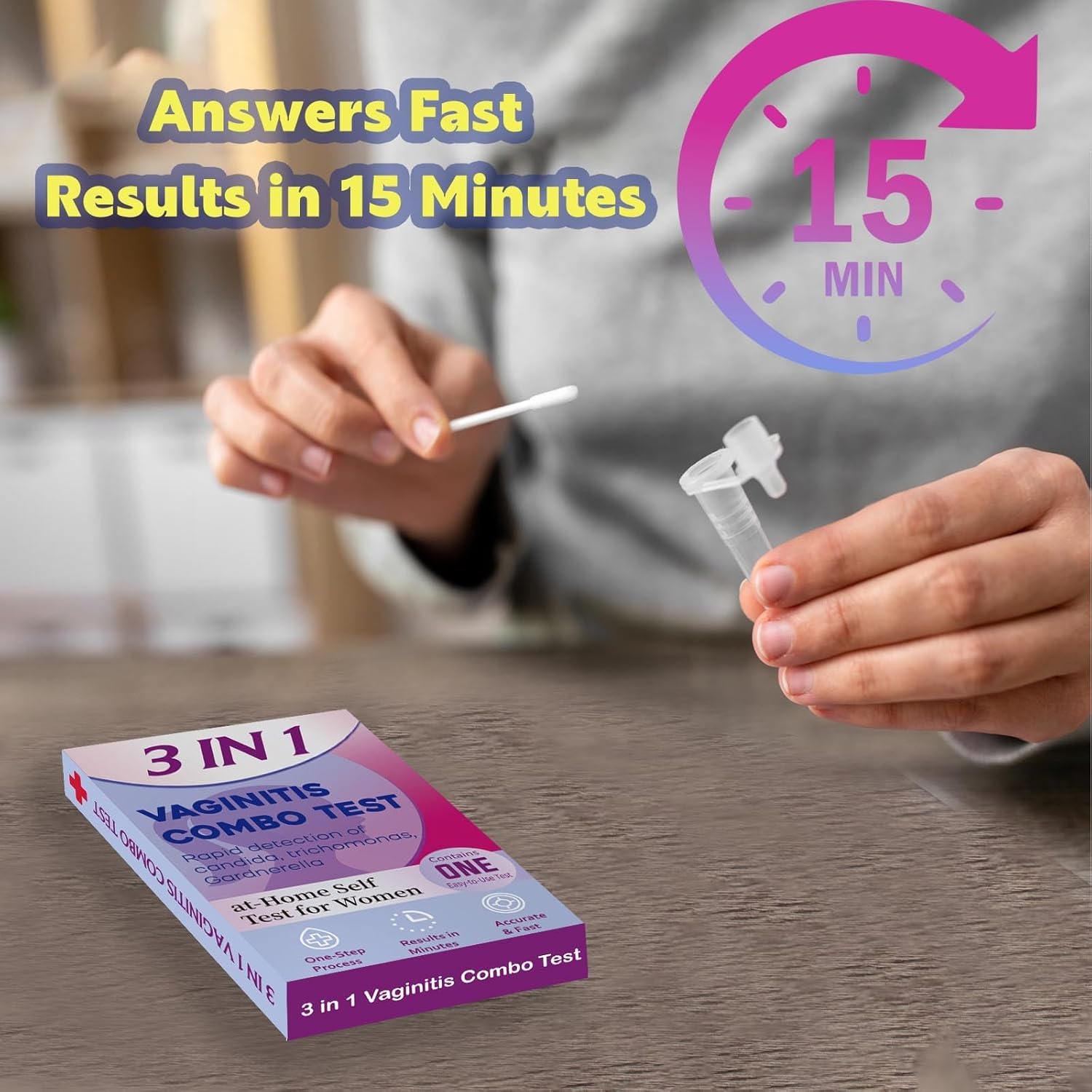 Vaginitis Test Kit, Rapid Screening for Common Vaginal Discomfort Causes – at-Home Self Test for Women – Fast, Easy & Accurate – 1 Test - Image 5