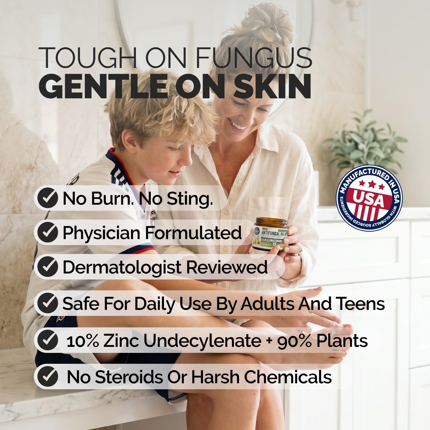 Puriya Antifungal Balm, Athlete's Foot, Jock Itch, Ringworm Treatment, 2 oz | Clinically Proven, Concentrated, Antifungal Cream, Relieves Itching, Burning, Cracking, Treats & Hydrates Skin, Plant-Powered - Image 6