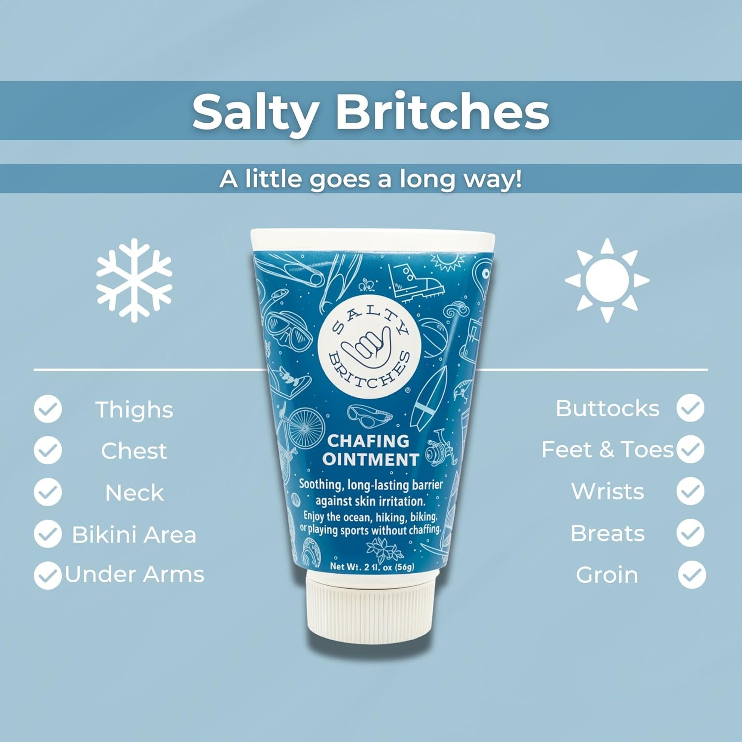 Salty Britches Waterproof Anti Chafing Ointment, Chafing Gel, Half Marathon Essentials, Anti-Chafe, Military Gear Essential, Running Essentials, Gifts for Runners - Rose Scented - 1pk - Image 3
