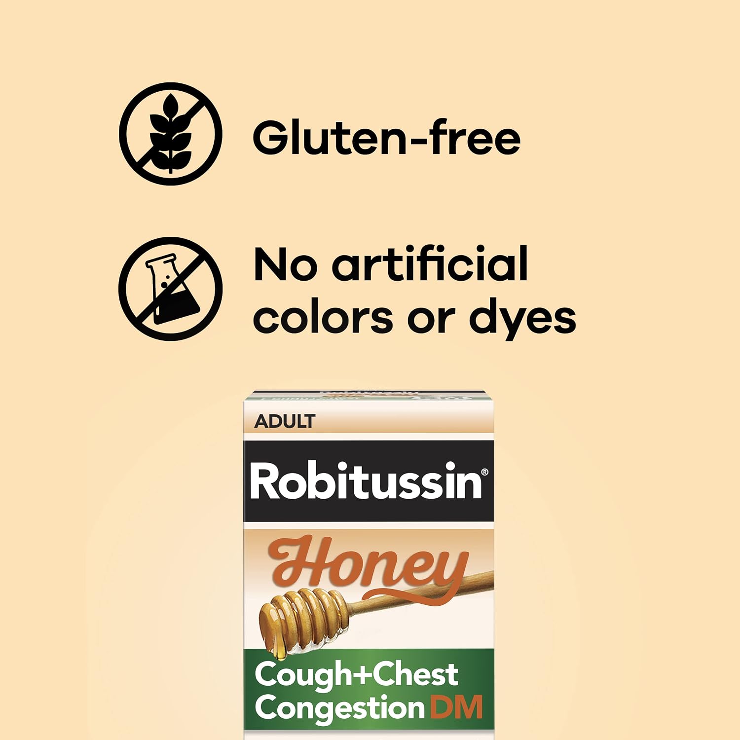 Robitussin DM Maximum Strength Cough Medicine, 8 fl oz, 2 Pack | Made with Real Honey for Flavor, Adult Cough Suppressant and Expectorant, Cough Plus Chest Congestion - Image 7