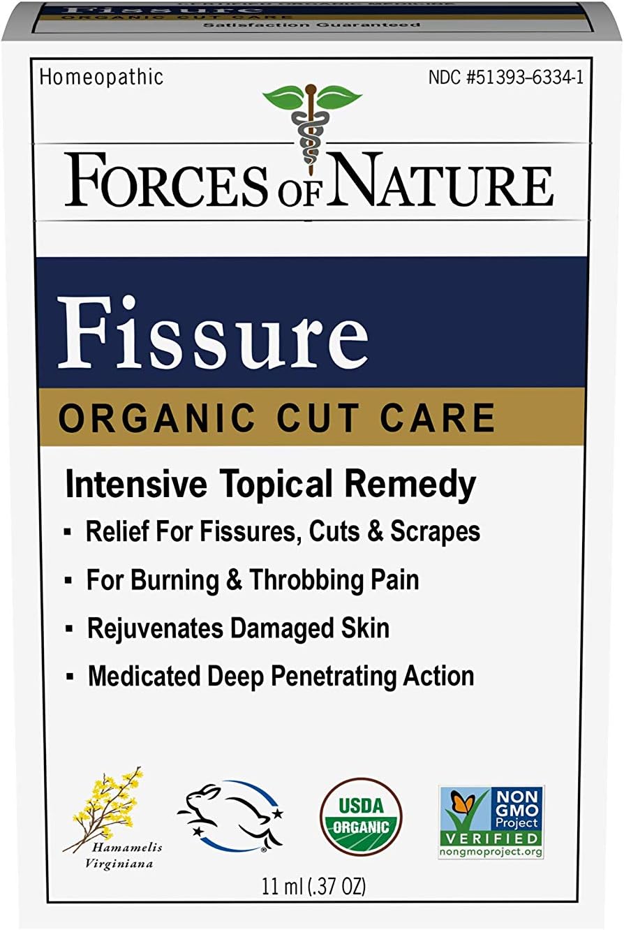 Forces of Nature Fissure Control, Organic Homeopathic Treatment with Witch Hazel for Anal Fissures, Hemorrhoid Related Irritation & Discomfort, Fast, Natural Topical Relief, 0.37 FL OZ - Image 2