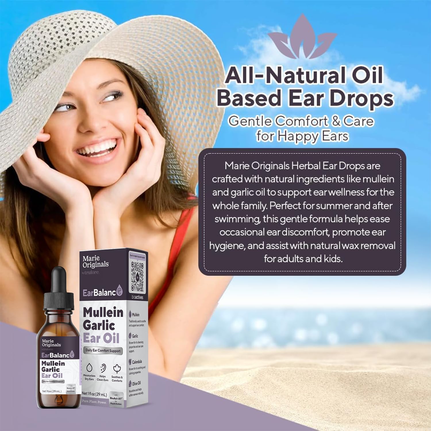 Marie Originals Mullein Garlic Ear Oil Drops, Natural Ear Oil, 2 Pack | Mullein ear oil and garlic ear oil with olive oil and calendula; natural ear oil drops support moisture and cleansing - Image 2