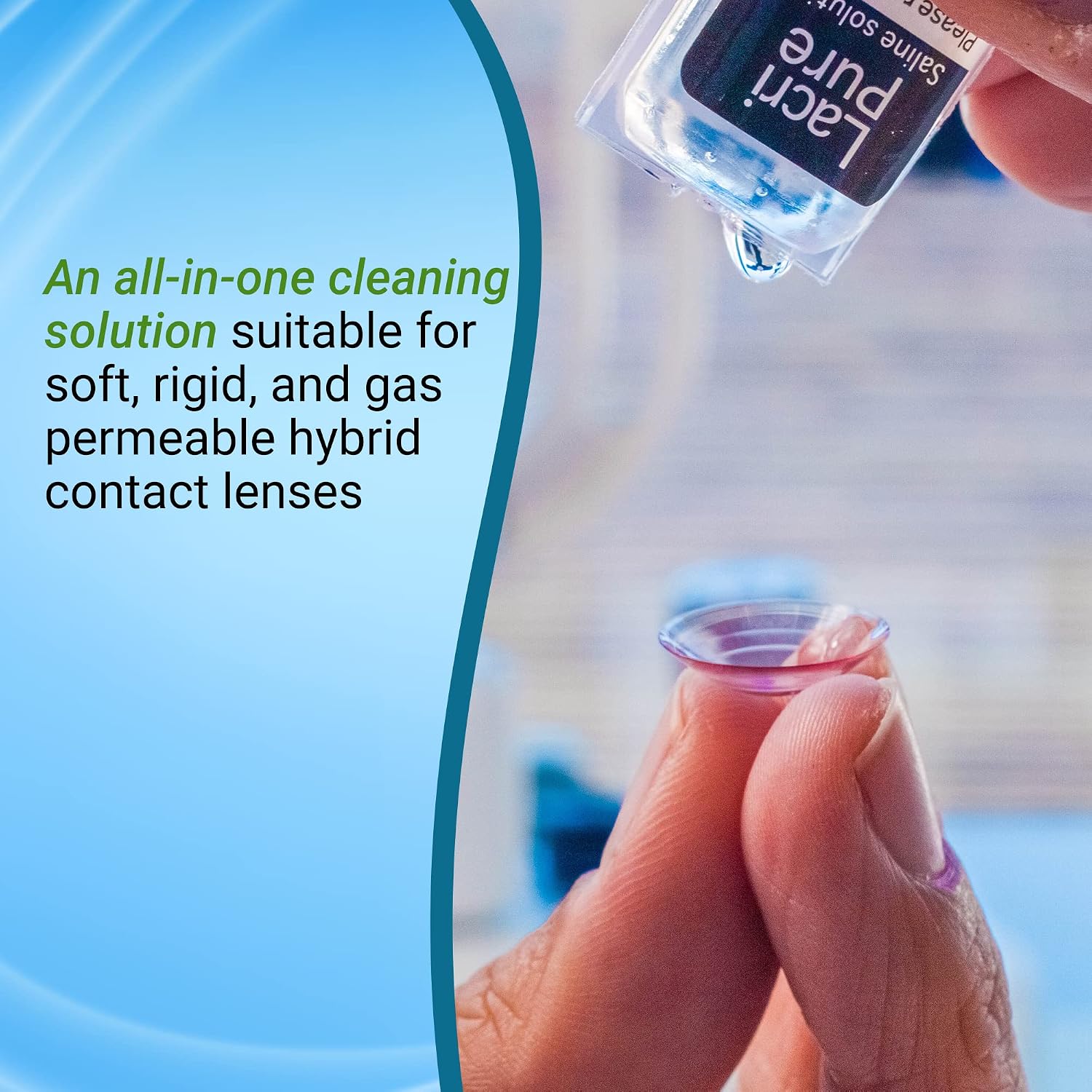 Menicon LacriPure Saline Contact Lens Solution 5ml 98 vials 3 Months Supply - Image 3